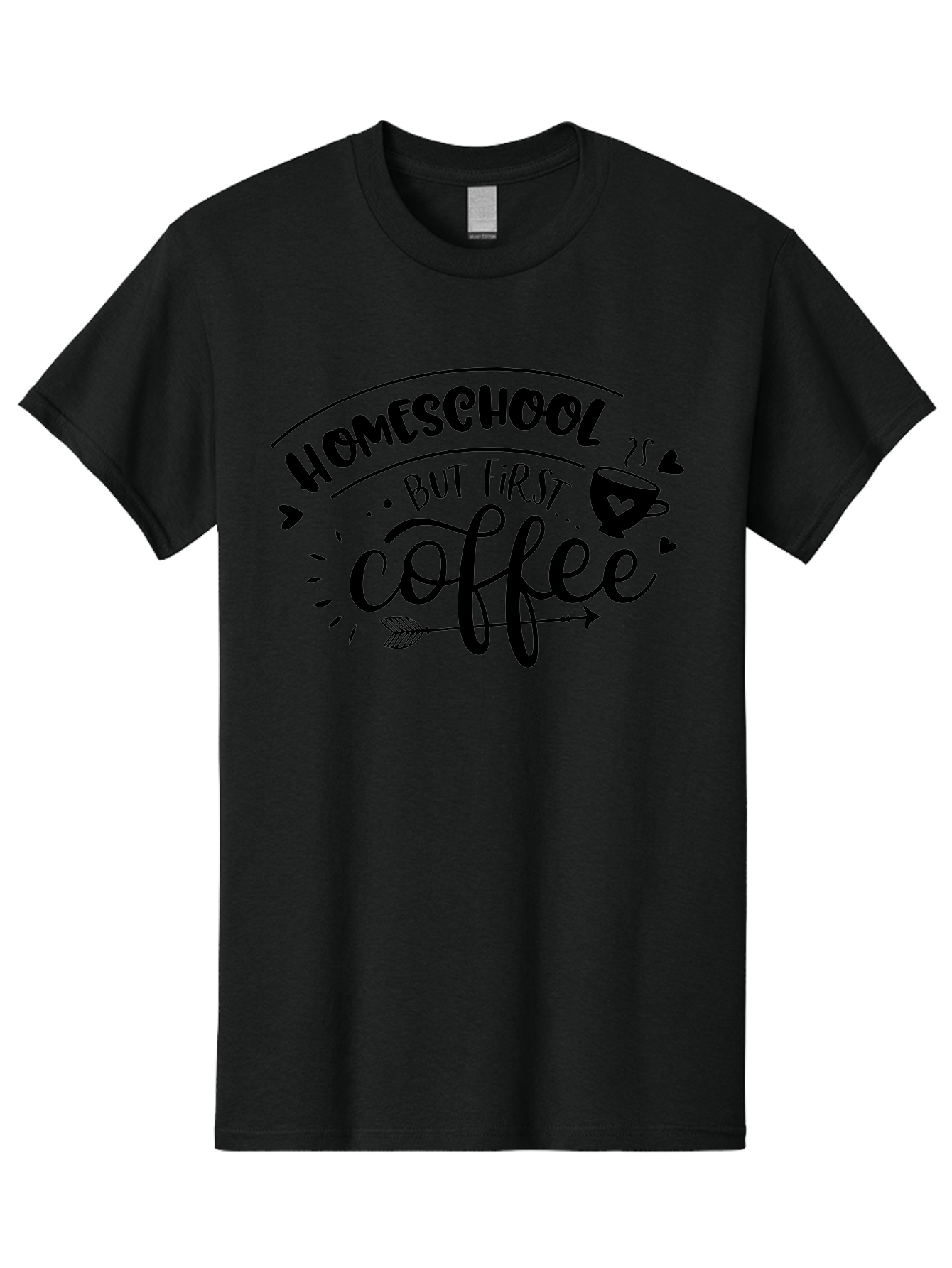Homeschool-But-First-Coffee-1 Men'S Graphic Tee, 100% Cotton, Comfortable Casual Summer Wear, Machine Washable, Homeschool Humor, Coffee Lover, Morning Motivation, Homeschooling Parents, Funny Quote, Coffee First, Education At Home, Aab334 7