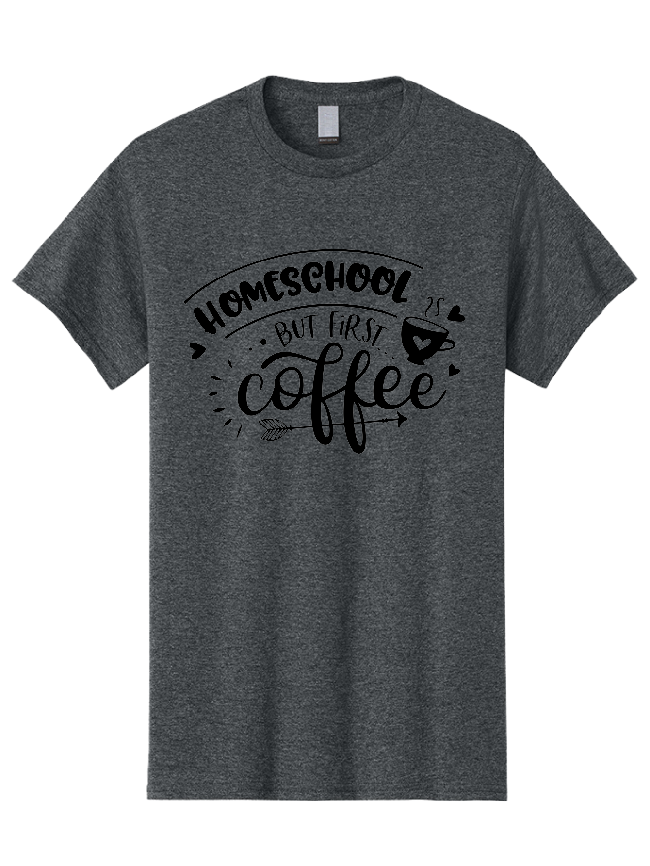 Homeschool-But-First-Coffee-1 Men'S Graphic Tee, 100% Cotton, Comfortable Casual Summer Wear, Machine Washable, Homeschool Humor, Coffee Lover, Morning Motivation, Homeschooling Parents, Funny Quote, Coffee First, Education At Home, Aab334 11