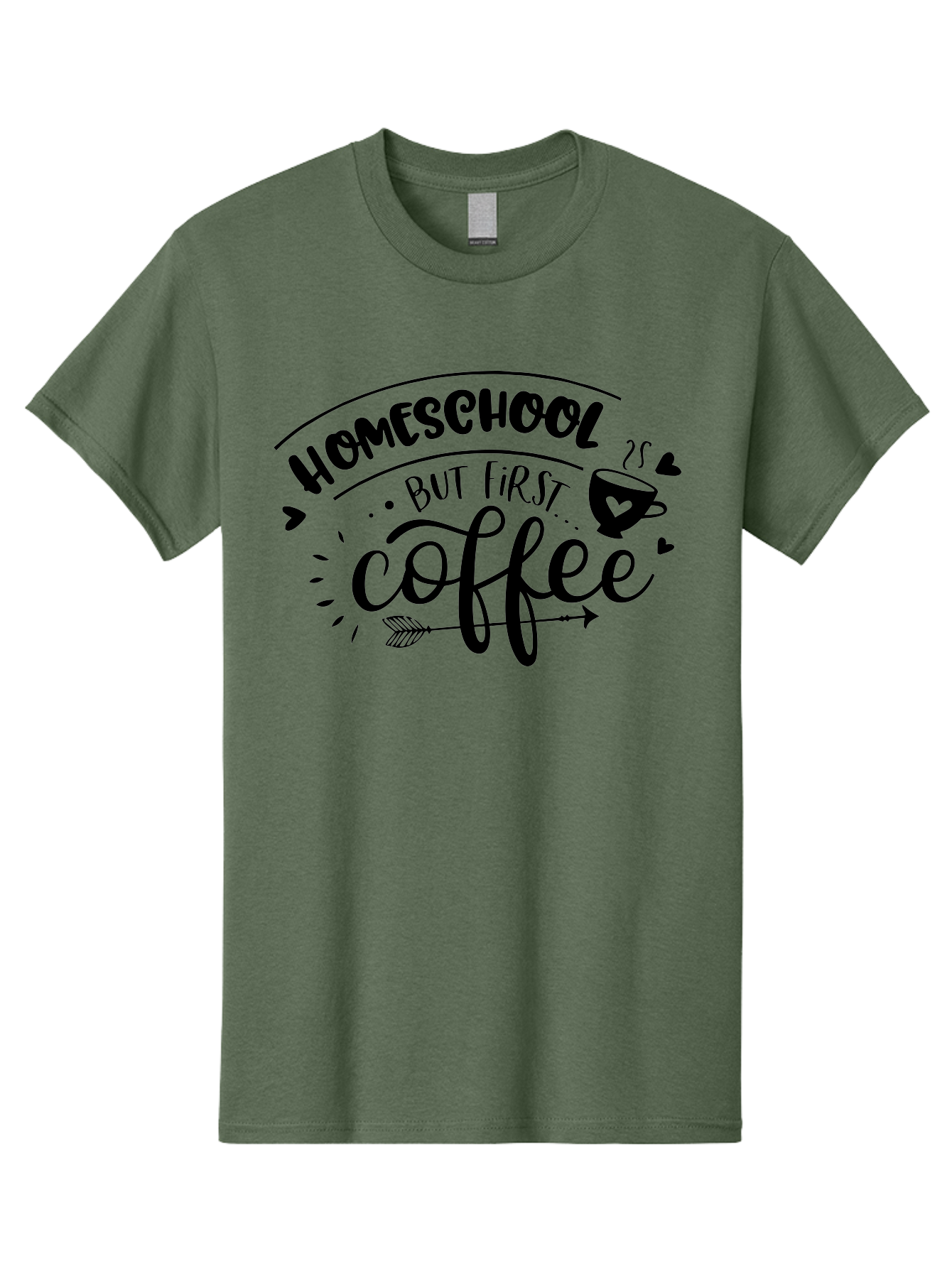 Homeschool-But-First-Coffee-1 Men'S Graphic Tee, 100% Cotton, Comfortable Casual Summer Wear, Machine Washable, Homeschool Humor, Coffee Lover, Morning Motivation, Homeschooling Parents, Funny Quote, Coffee First, Education At Home, Aab334 1