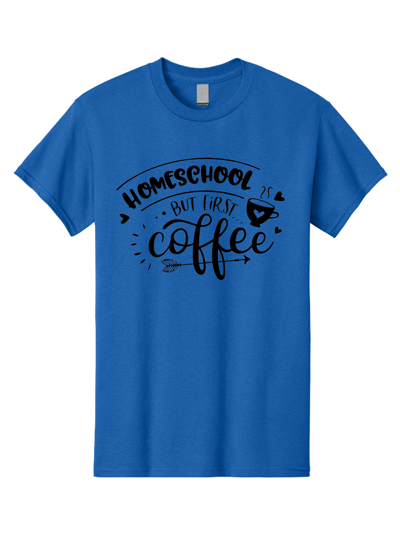 Homeschool-But-First-Coffee-1 Men'S Graphic Tee, 100% Cotton, Comfortable Casual Summer Wear, Machine Washable, Homeschool Humor, Coffee Lover, Morning Motivation, Homeschooling Parents, Funny Quote, Coffee First, Education At Home, Aab334 5
