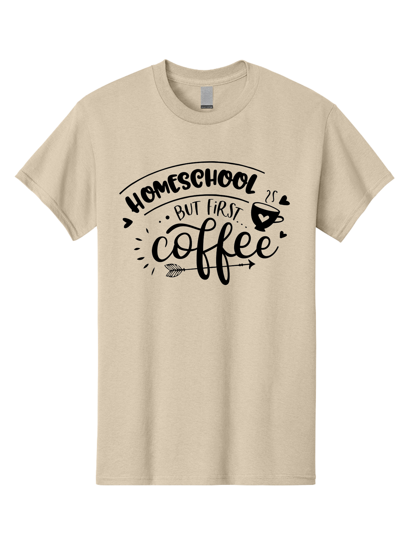 Homeschool-But-First-Coffee-1 Men'S Graphic Tee, 100% Cotton, Comfortable Casual Summer Wear, Machine Washable, Homeschool Humor, Coffee Lover, Morning Motivation, Homeschooling Parents, Funny Quote, Coffee First, Education At Home, Aab334 25
