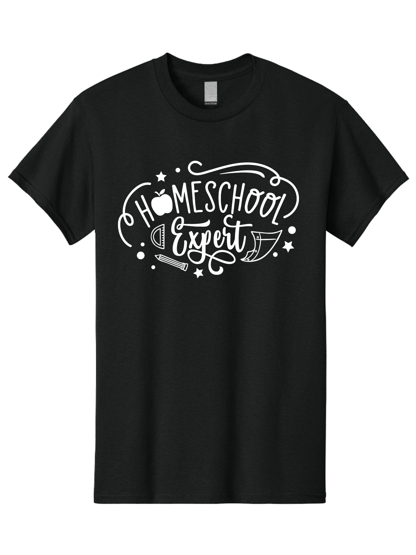 Homeschool-Expert-1 Men'S Graphic Tee, 100% Cotton, Comfortable Casual Summer Wear, Machine Washable, Homeschooling, Education, Learning, Teaching, Expert, School Supplies, Pencil, Apple, Megaphone, Homeschool Expert Aab336 13