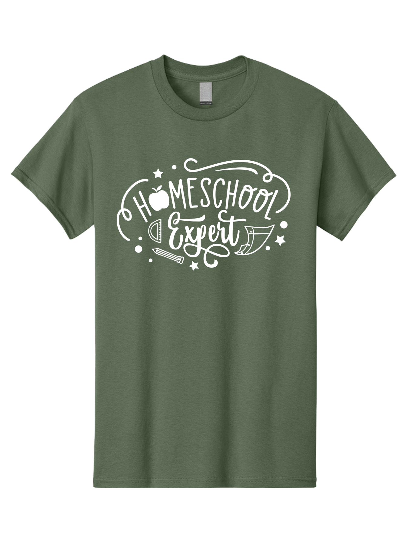 Homeschool-Expert-1 Men'S Graphic Tee, 100% Cotton, Comfortable Casual Summer Wear, Machine Washable, Homeschooling, Education, Learning, Teaching, Expert, School Supplies, Pencil, Apple, Megaphone, Homeschool Expert Aab336 11