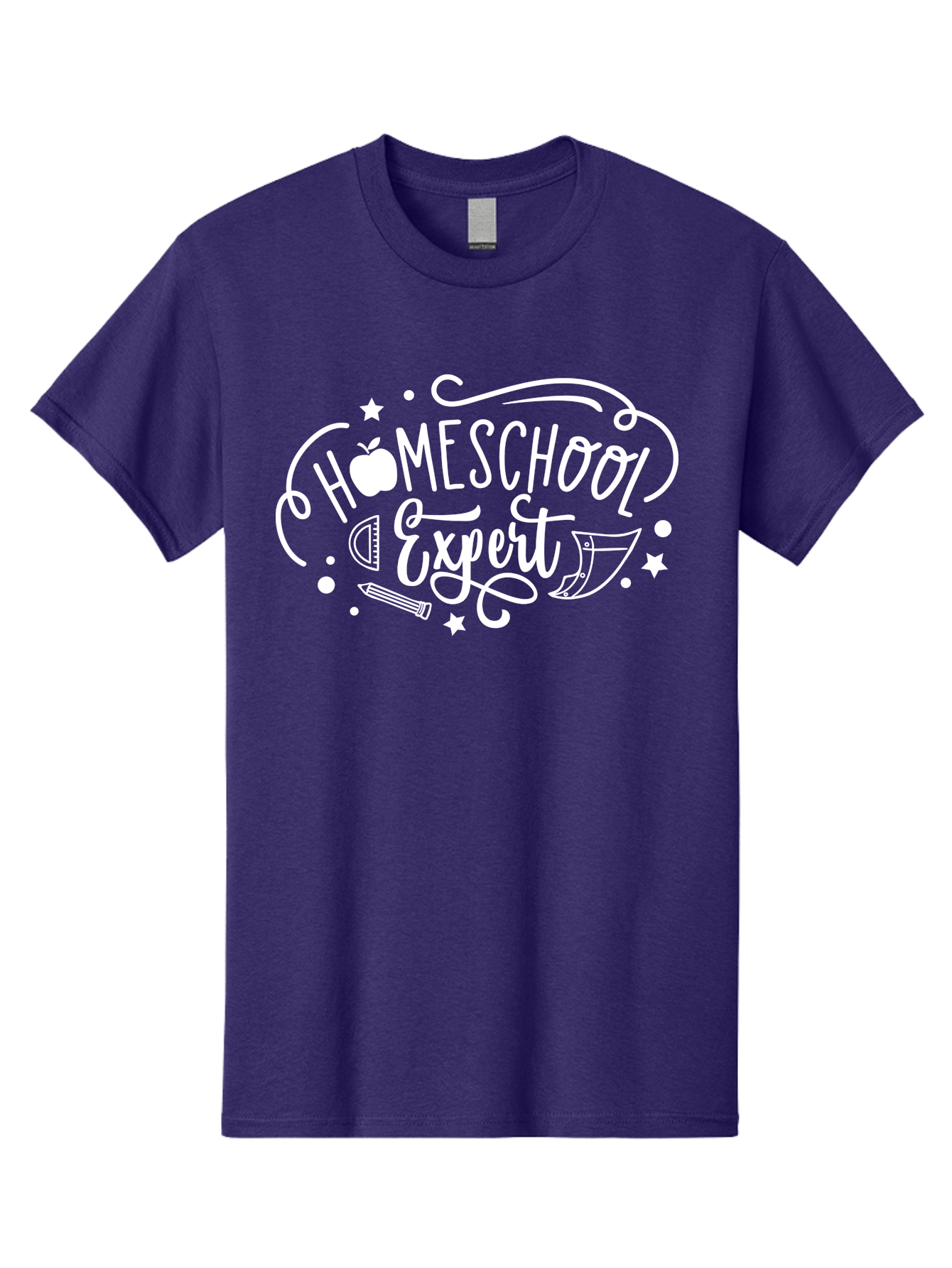 Homeschool-Expert-1 Men'S Graphic Tee, 100% Cotton, Comfortable Casual Summer Wear, Machine Washable, Homeschooling, Education, Learning, Teaching, Expert, School Supplies, Pencil, Apple, Megaphone, Homeschool Expert Aab336 15