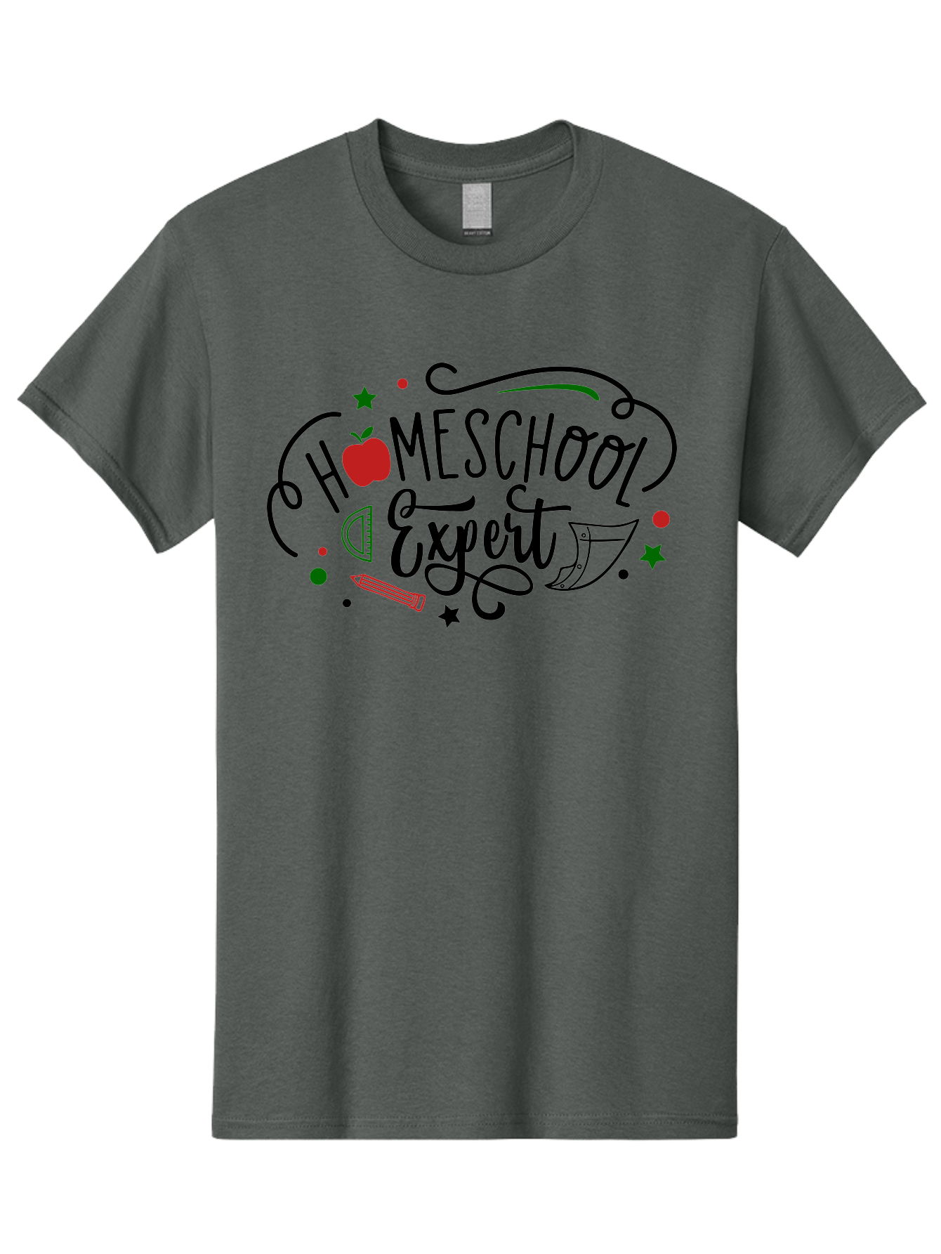 Homeschool-Expert-3 Men'S Graphic Tee, 100% Cotton, Comfortable Casual Summer Wear, Machine Washable, Homeschool Expert, Learning Resources, Educational Tools, Apple For Teacher, Pencils, Stars, Swirls, Creative Learning, Homeschooling, Aab338 23