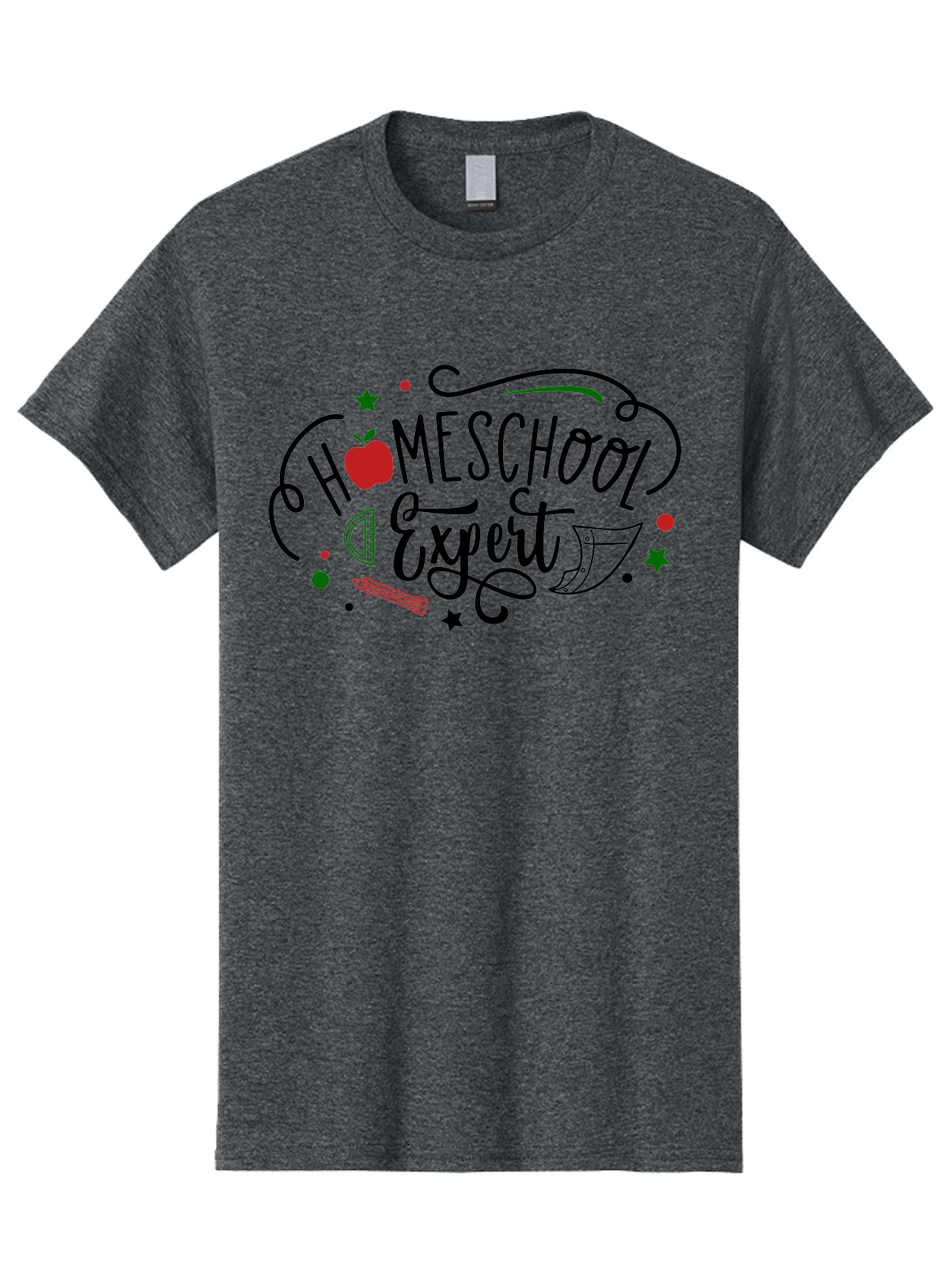 Homeschool-Expert-3 Men'S Graphic Tee, 100% Cotton, Comfortable Casual Summer Wear, Machine Washable, Homeschool Expert, Learning Resources, Educational Tools, Apple For Teacher, Pencils, Stars, Swirls, Creative Learning, Homeschooling, Aab338 21