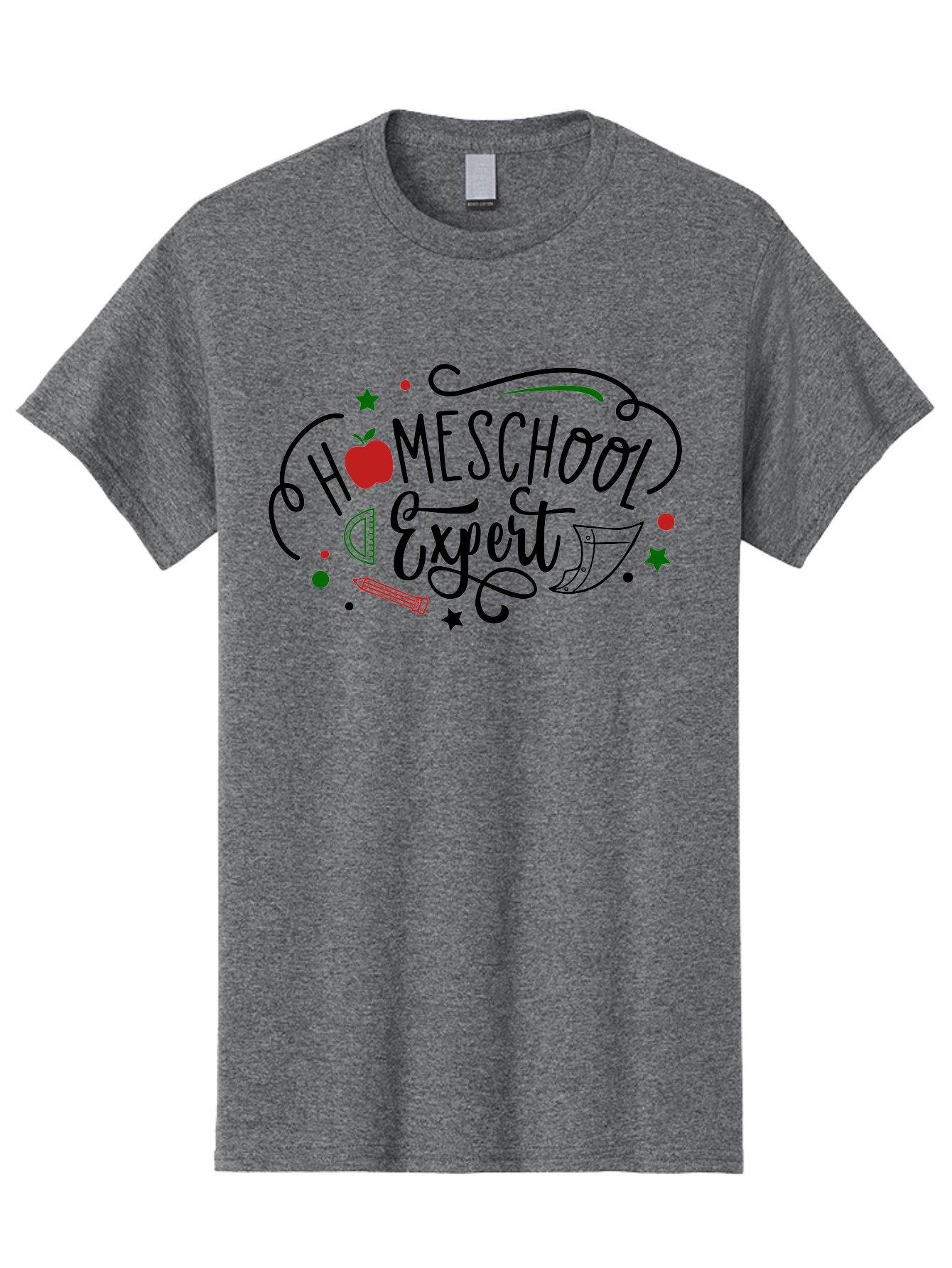 Homeschool-Expert-3 Men'S Graphic Tee, 100% Cotton, Comfortable Casual Summer Wear, Machine Washable, Homeschool Expert, Learning Resources, Educational Tools, Apple For Teacher, Pencils, Stars, Swirls, Creative Learning, Homeschooling, Aab338 15