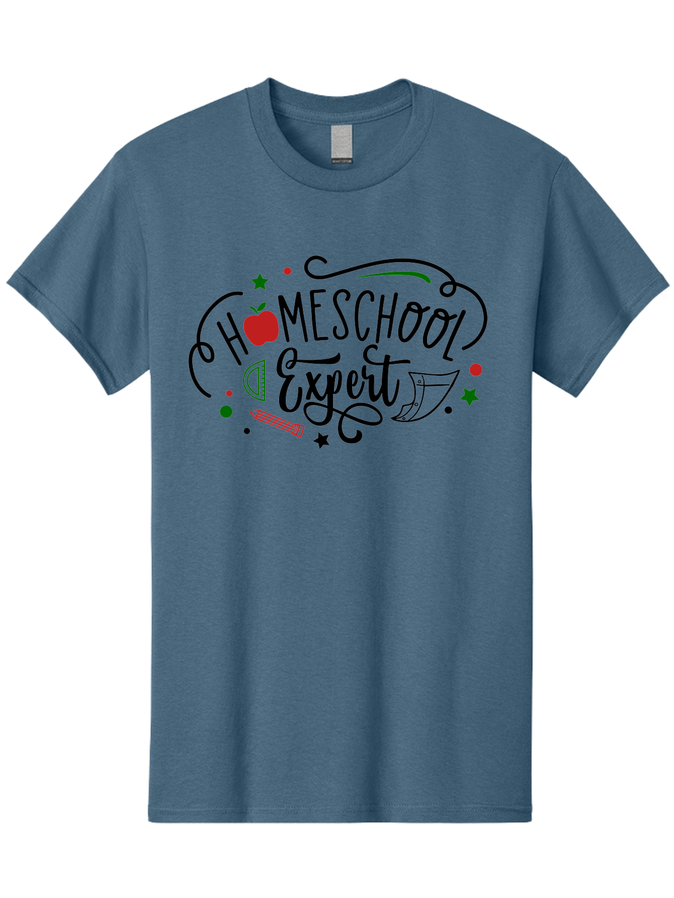 Homeschool-Expert-3 Men'S Graphic Tee, 100% Cotton, Comfortable Casual Summer Wear, Machine Washable, Homeschool Expert, Learning Resources, Educational Tools, Apple For Teacher, Pencils, Stars, Swirls, Creative Learning, Homeschooling, Aab338 11