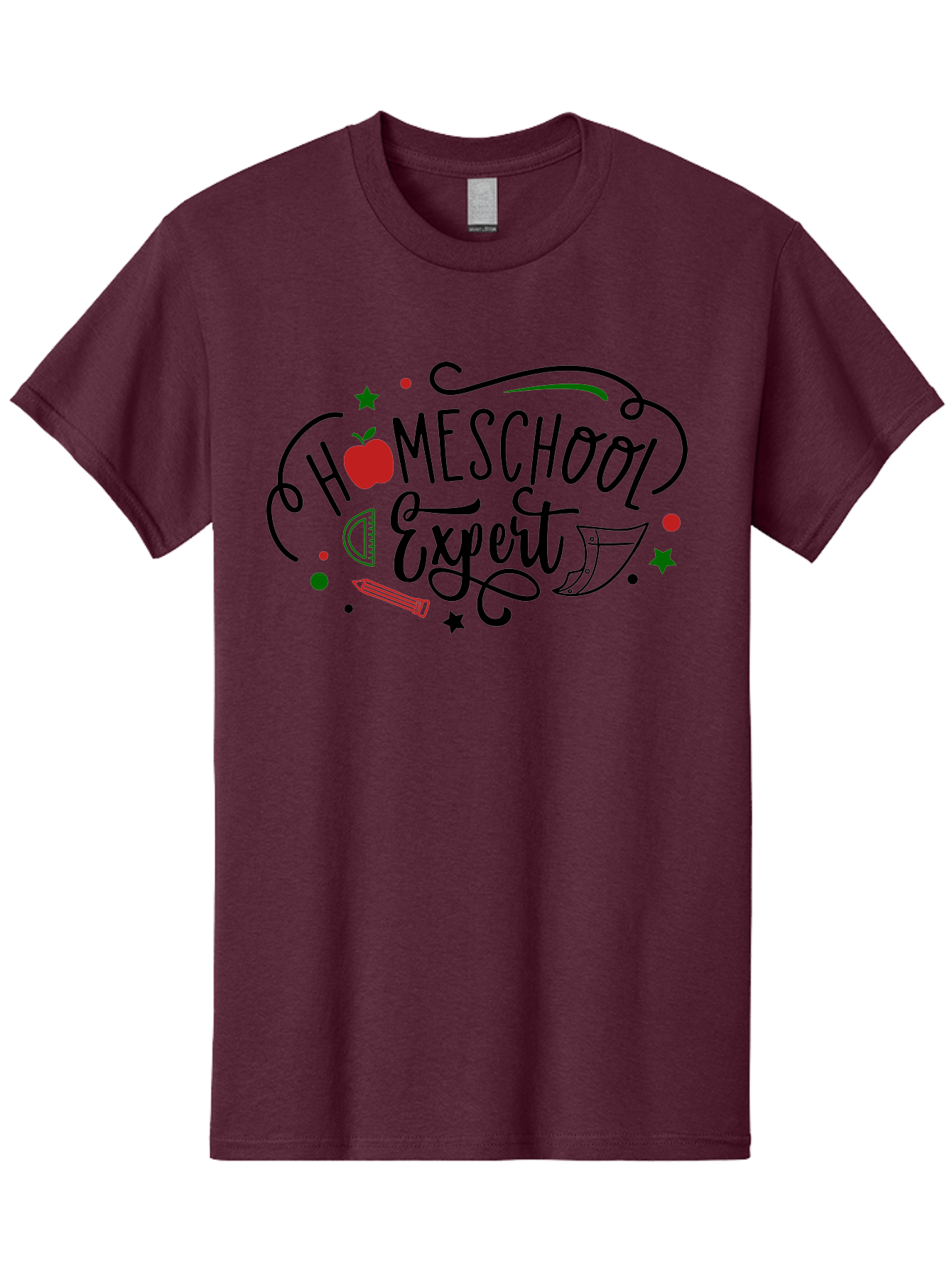 Homeschool-Expert-3 Men'S Graphic Tee, 100% Cotton, Comfortable Casual Summer Wear, Machine Washable, Homeschool Expert, Learning Resources, Educational Tools, Apple For Teacher, Pencils, Stars, Swirls, Creative Learning, Homeschooling, Aab338 9