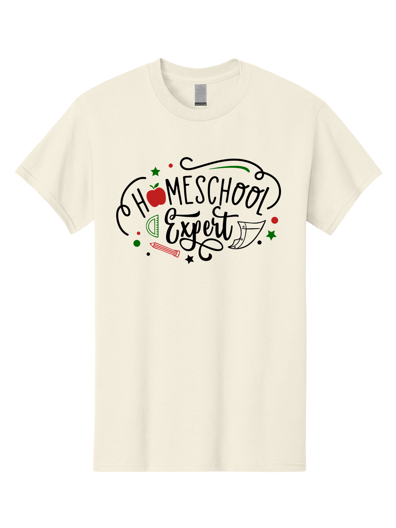 Homeschool-Expert-3 Men'S Graphic Tee, 100% Cotton, Comfortable Casual Summer Wear, Machine Washable, Homeschool Expert, Learning Resources, Educational Tools, Apple For Teacher, Pencils, Stars, Swirls, Creative Learning, Homeschooling, Aab338 17