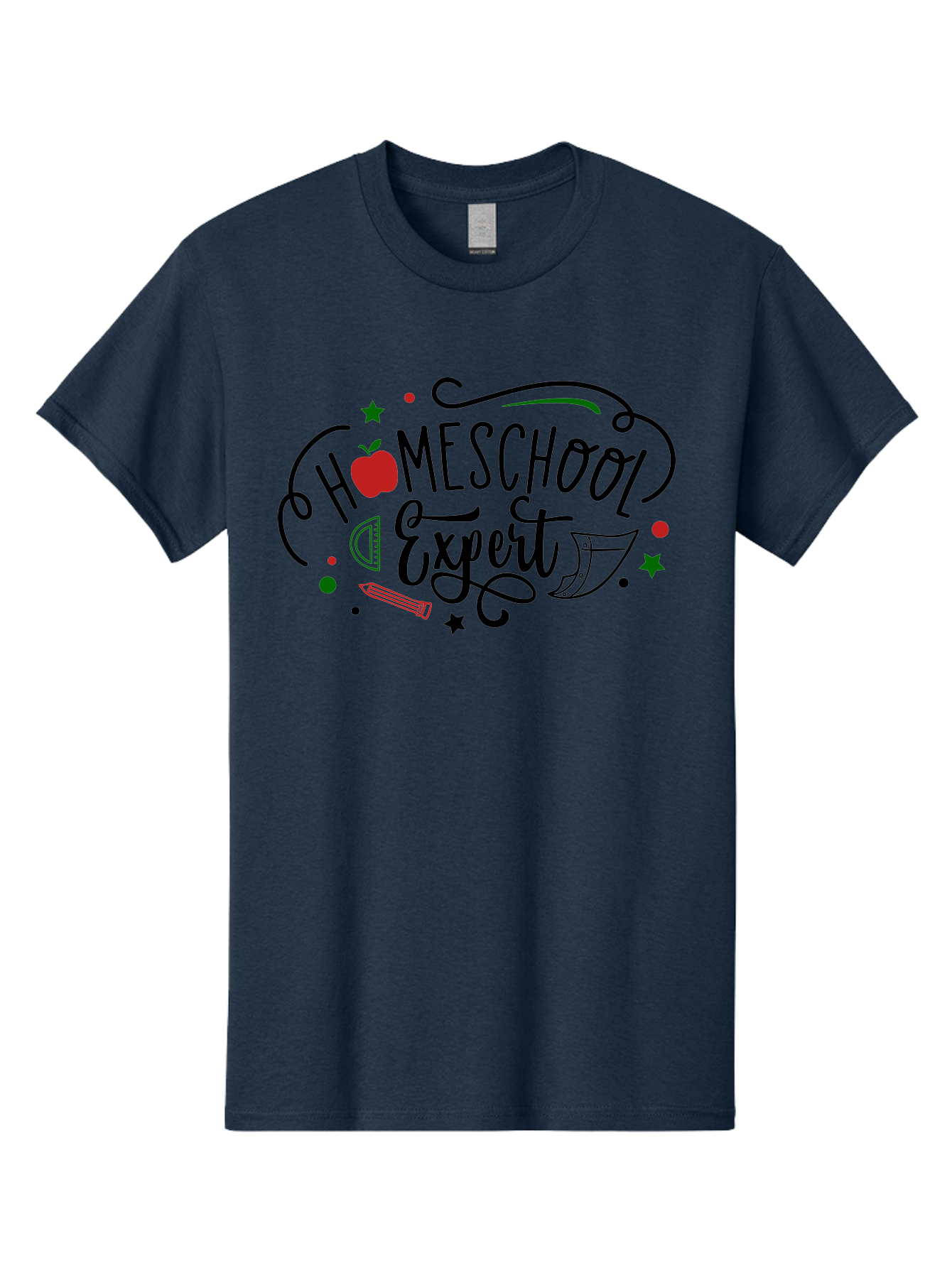 Homeschool-Expert-3 Men'S Graphic Tee, 100% Cotton, Comfortable Casual Summer Wear, Machine Washable, Homeschool Expert, Learning Resources, Educational Tools, Apple For Teacher, Pencils, Stars, Swirls, Creative Learning, Homeschooling, Aab338 13