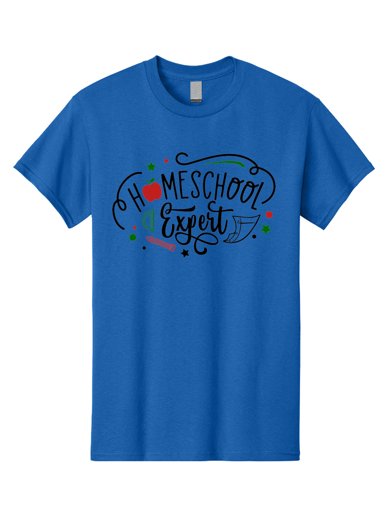 Homeschool-Expert-3 Men'S Graphic Tee, 100% Cotton, Comfortable Casual Summer Wear, Machine Washable, Homeschool Expert, Learning Resources, Educational Tools, Apple For Teacher, Pencils, Stars, Swirls, Creative Learning, Homeschooling, Aab338 5