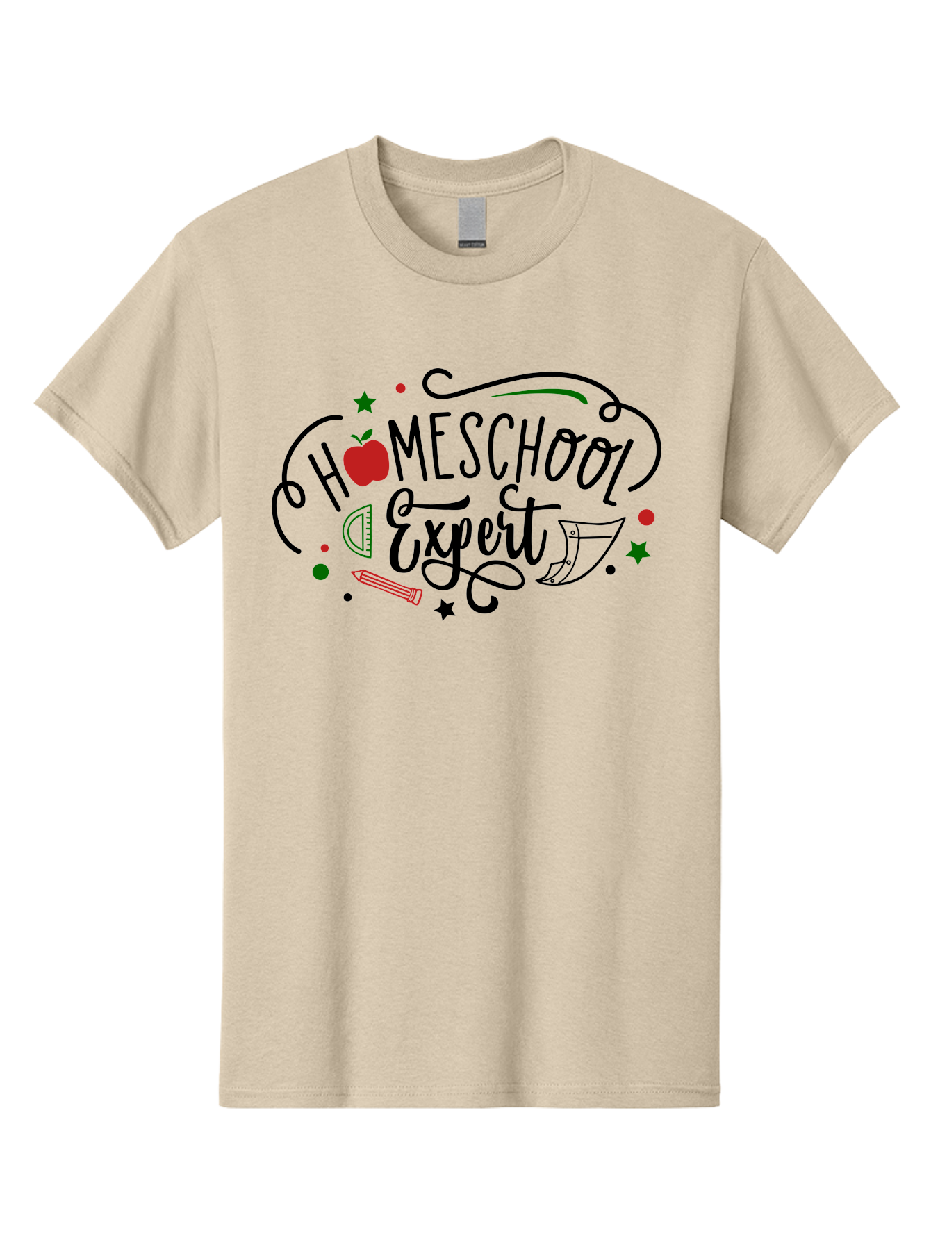 Homeschool-Expert-3 Men'S Graphic Tee, 100% Cotton, Comfortable Casual Summer Wear, Machine Washable, Homeschool Expert, Learning Resources, Educational Tools, Apple For Teacher, Pencils, Stars, Swirls, Creative Learning, Homeschooling, Aab338 7
