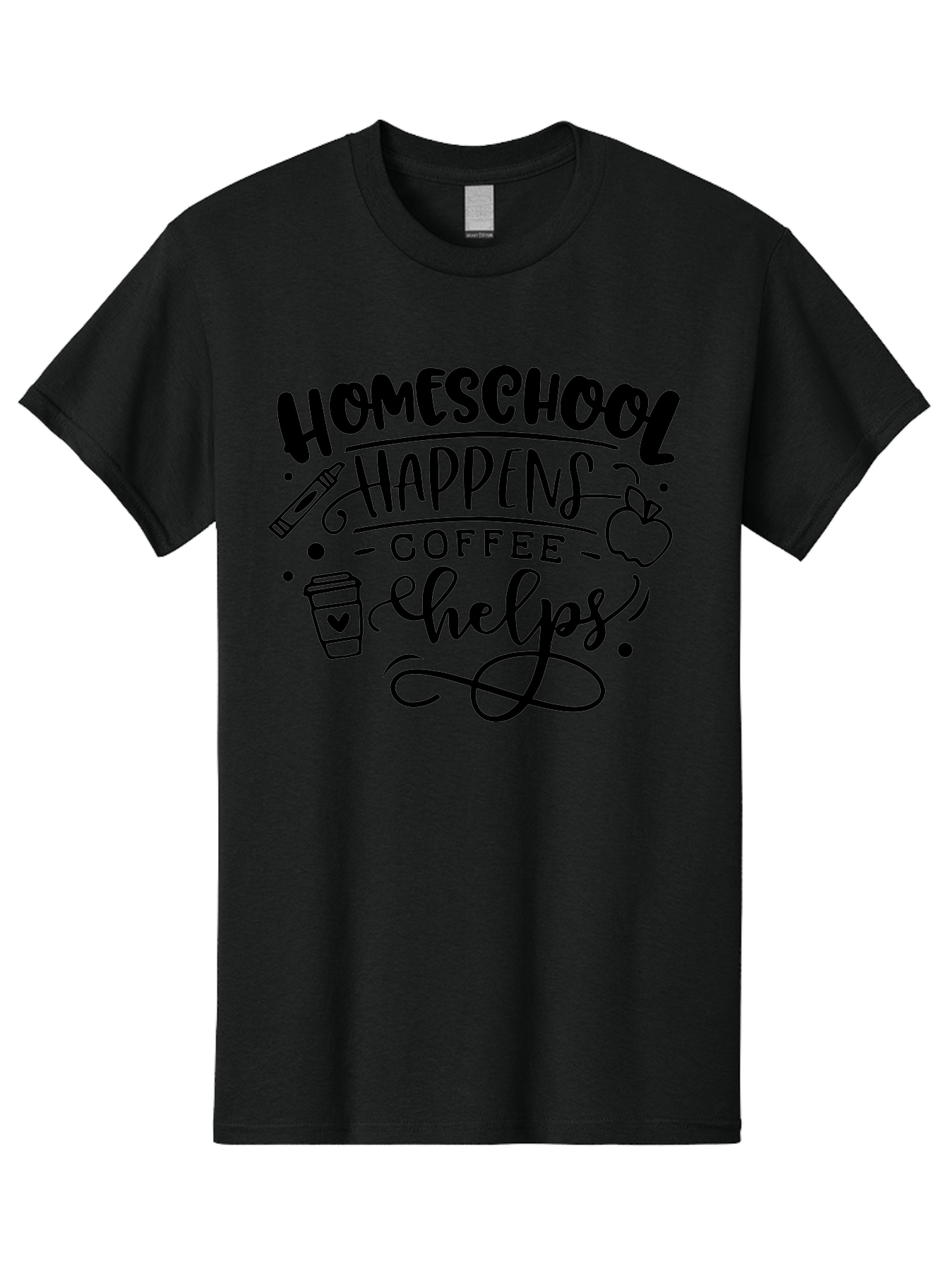 Homeschool-Happens-Coffee-Helps-1 Men'S Graphic Tee, 100% Cotton, Comfortable Casual Summer Wear, Machine Washable, Homeschooling, Coffee Culture, Educational Quotes, Inspirational Sayings, Homeschool Parents, Coffee Lovers, Funny Quotes, Aab340 7