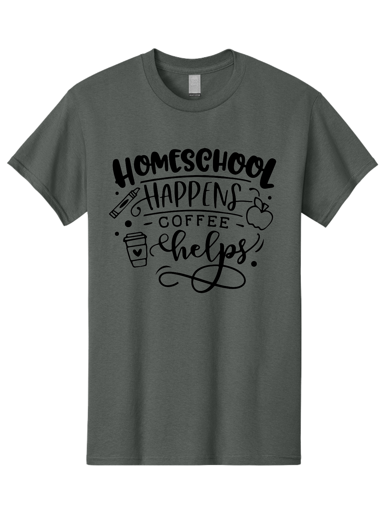 Homeschool-Happens-Coffee-Helps-1 Men'S Graphic Tee, 100% Cotton, Comfortable Casual Summer Wear, Machine Washable, Homeschooling, Coffee Culture, Educational Quotes, Inspirational Sayings, Homeschool Parents, Coffee Lovers, Funny Quotes, Aab340 19