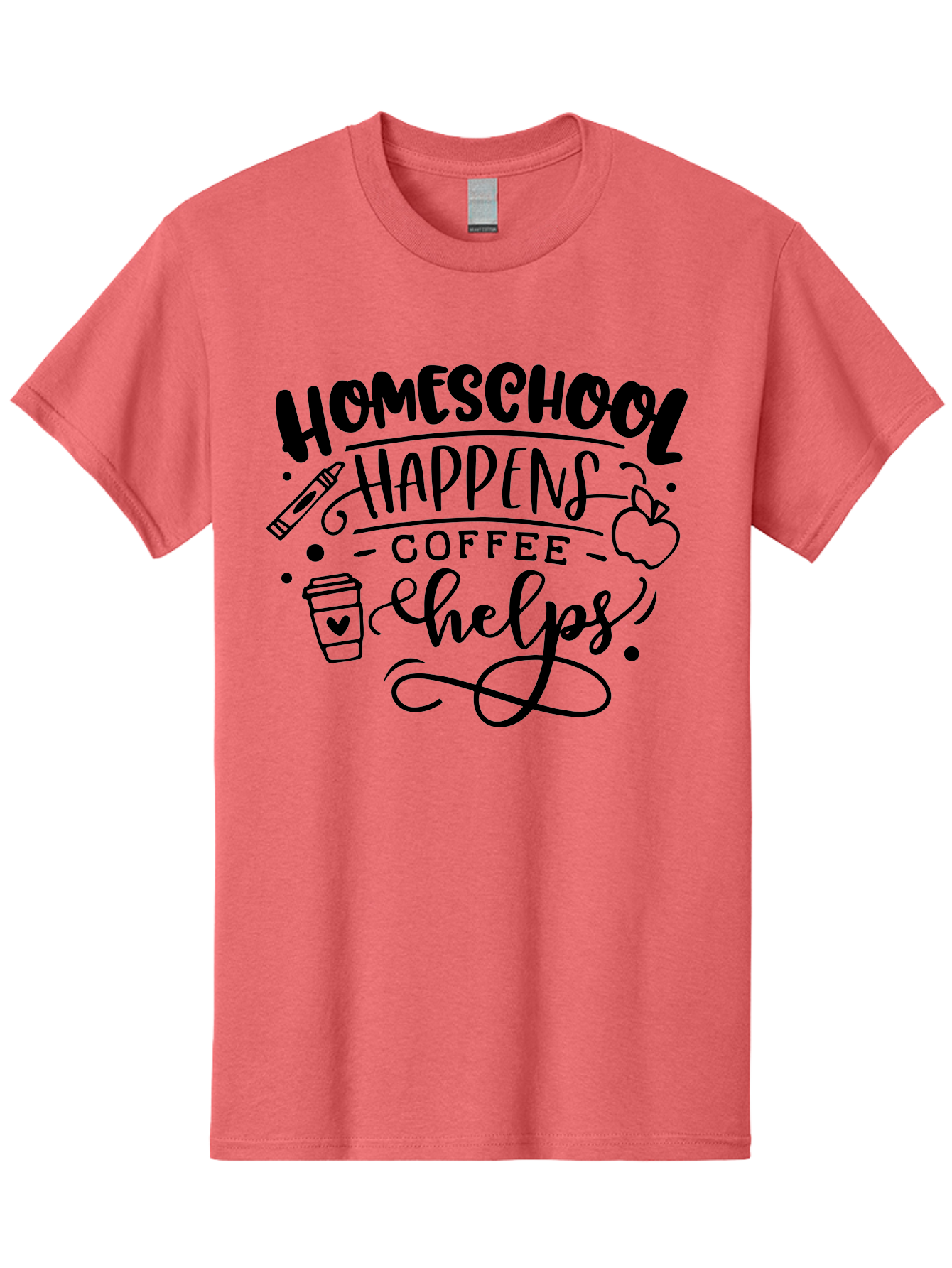 Homeschool-Happens-Coffee-Helps-1 Men'S Graphic Tee, 100% Cotton, Comfortable Casual Summer Wear, Machine Washable, Homeschooling, Coffee Culture, Educational Quotes, Inspirational Sayings, Homeschool Parents, Coffee Lovers, Funny Quotes, Aab340 29