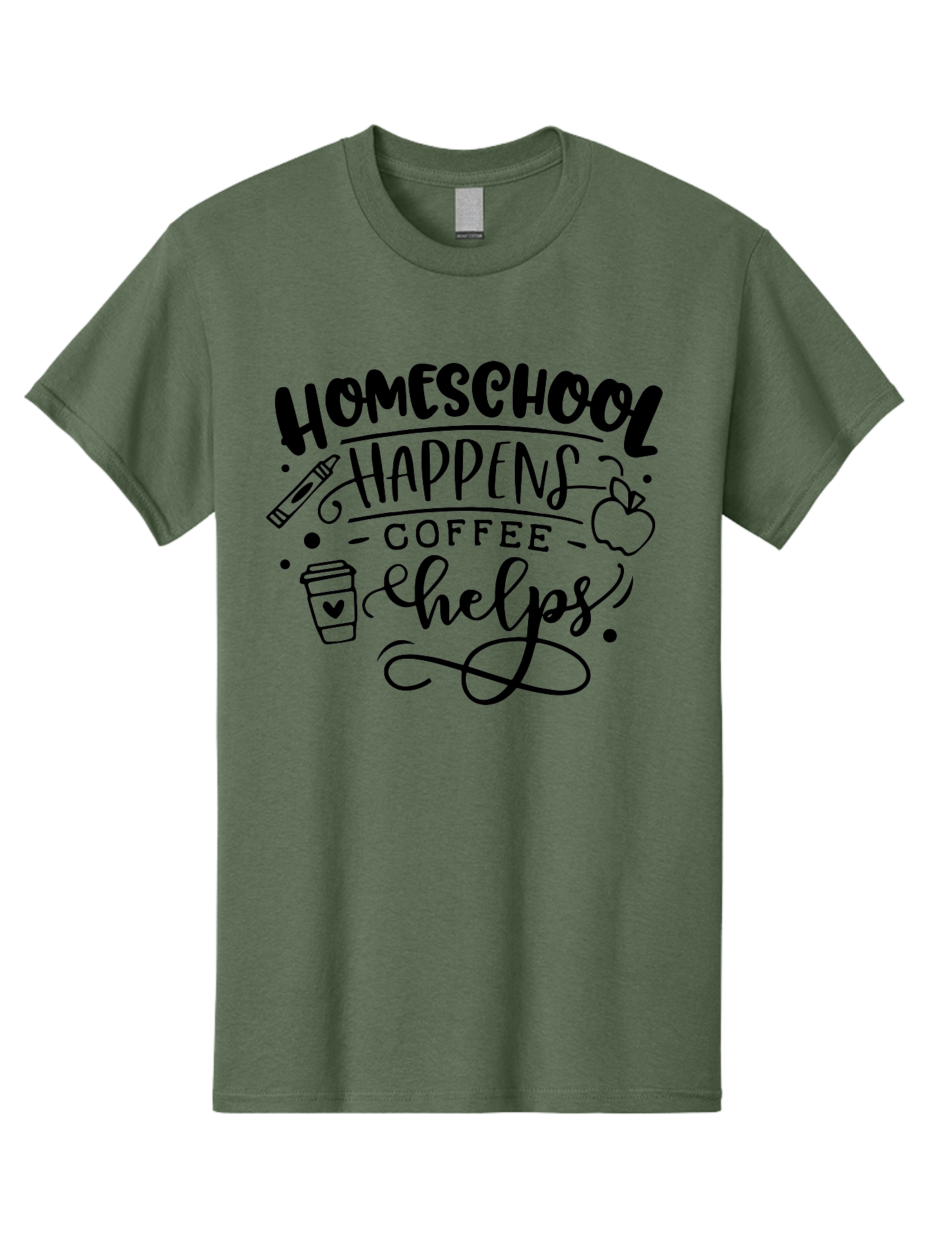 Homeschool-Happens-Coffee-Helps-1 Men'S Graphic Tee, 100% Cotton, Comfortable Casual Summer Wear, Machine Washable, Homeschooling, Coffee Culture, Educational Quotes, Inspirational Sayings, Homeschool Parents, Coffee Lovers, Funny Quotes, Aab340 27