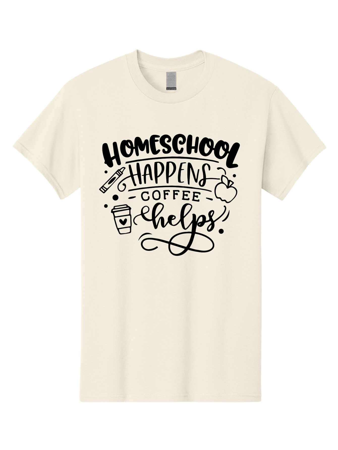 Homeschool-Happens-Coffee-Helps-1 Men'S Graphic Tee, 100% Cotton, Comfortable Casual Summer Wear, Machine Washable, Homeschooling, Coffee Culture, Educational Quotes, Inspirational Sayings, Homeschool Parents, Coffee Lovers, Funny Quotes, Aab340 17