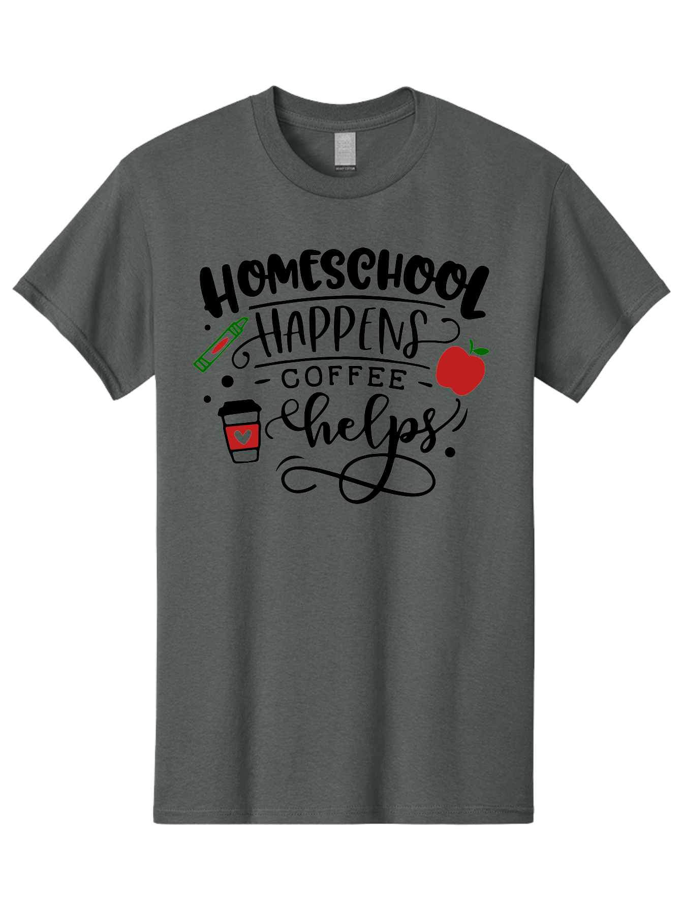 Homeschool-Happens-Coffee-Helps Men'S Graphic Tee, 100% Cotton, Comfortable Casual Summer Wear, Machine Washable, Homeschool, Coffee Lover, Homeschooling, Coffee Fuel, Education, Teaching, Learning, Coffee Break, Homeschool Mom, Funny Quote Aab341 23