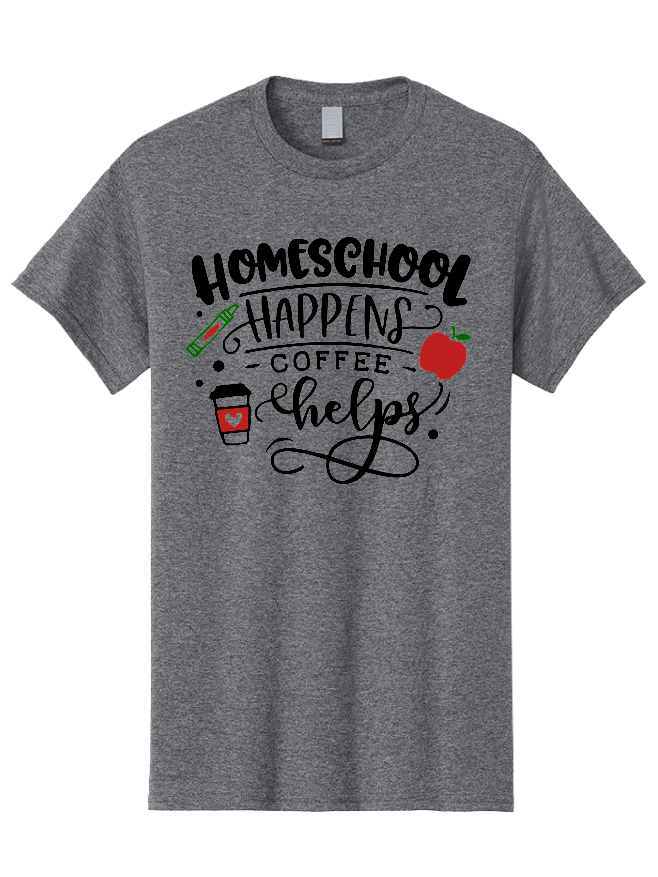 Homeschool-Happens-Coffee-Helps Men'S Graphic Tee, 100% Cotton, Comfortable Casual Summer Wear, Machine Washable, Homeschool, Coffee Lover, Homeschooling, Coffee Fuel, Education, Teaching, Learning, Coffee Break, Homeschool Mom, Funny Quote Aab341 3