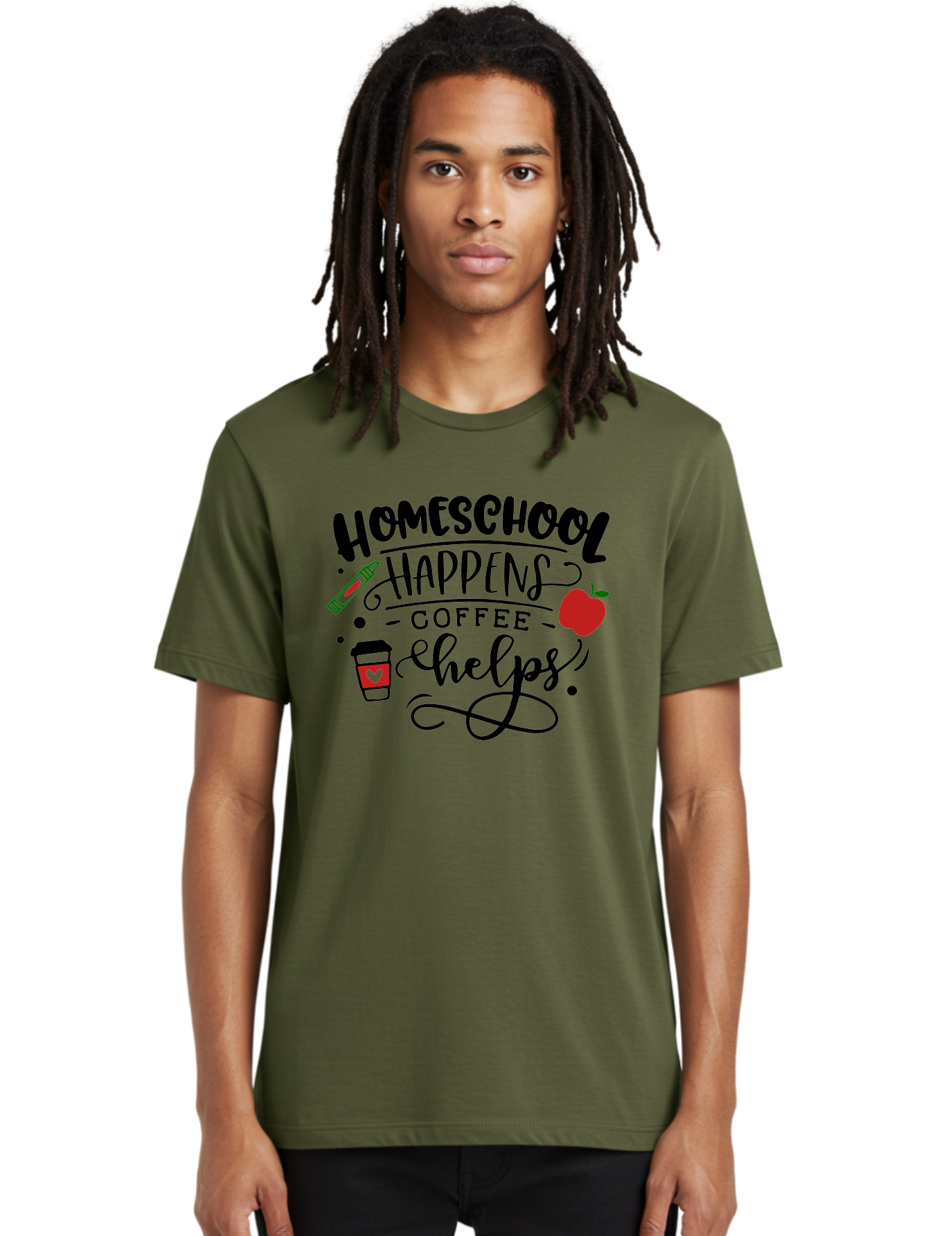 Homeschool-Happens-Coffee-Helps Men'S Graphic Tee, 100% Cotton, Comfortable Casual Summer Wear, Machine Washable, Homeschool, Coffee Lover, Homeschooling, Coffee Fuel, Education, Teaching, Learning, Coffee Break, Homeschool Mom, Funny Quote Aab341 30