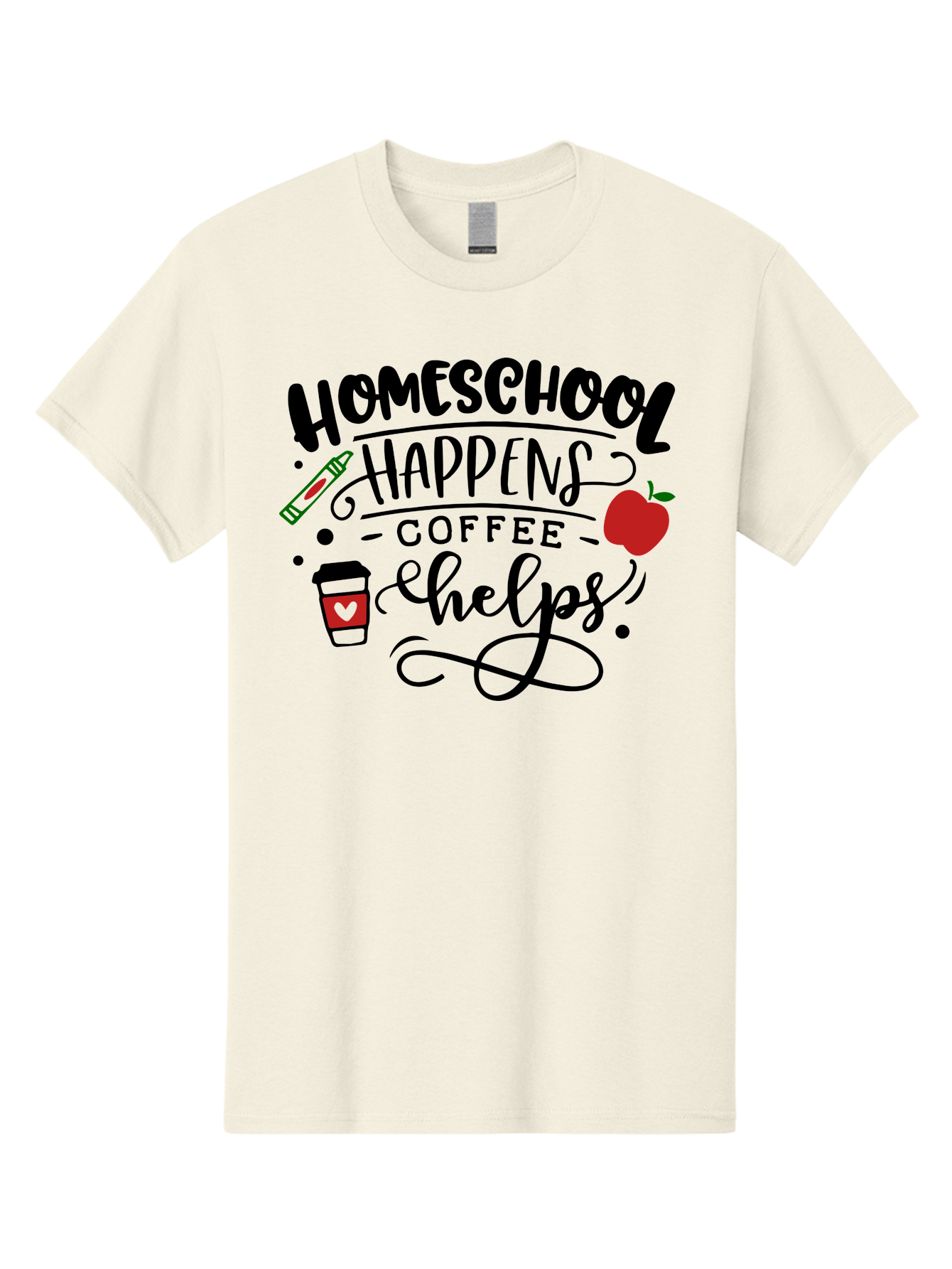 Homeschool-Happens-Coffee-Helps Men'S Graphic Tee, 100% Cotton, Comfortable Casual Summer Wear, Machine Washable, Homeschool, Coffee Lover, Homeschooling, Coffee Fuel, Education, Teaching, Learning, Coffee Break, Homeschool Mom, Funny Quote Aab341 5