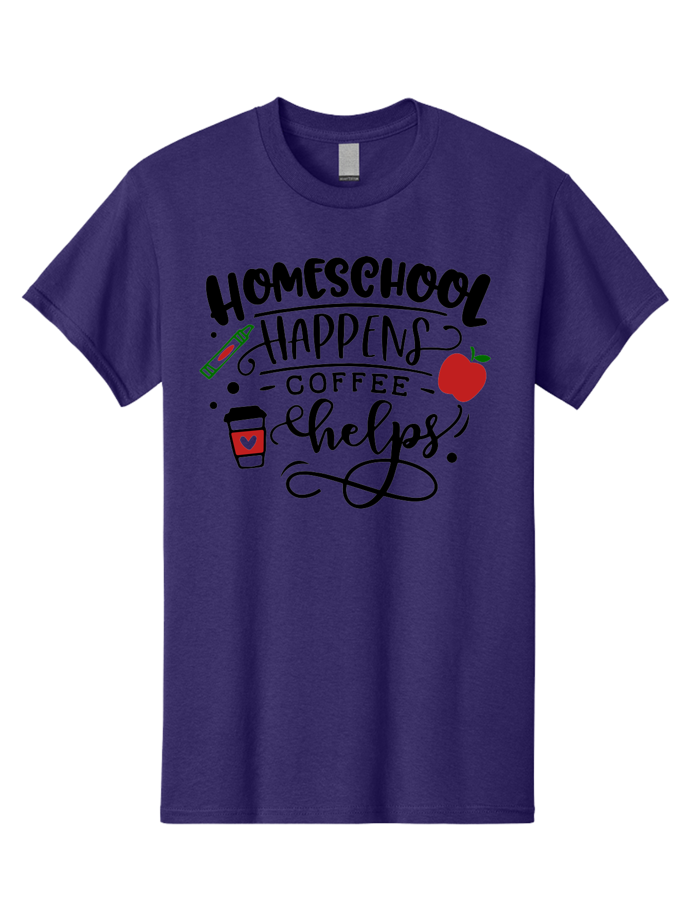 Homeschool-Happens-Coffee-Helps Men'S Graphic Tee, 100% Cotton, Comfortable Casual Summer Wear, Machine Washable, Homeschool, Coffee Lover, Homeschooling, Coffee Fuel, Education, Teaching, Learning, Coffee Break, Homeschool Mom, Funny Quote Aab341 7