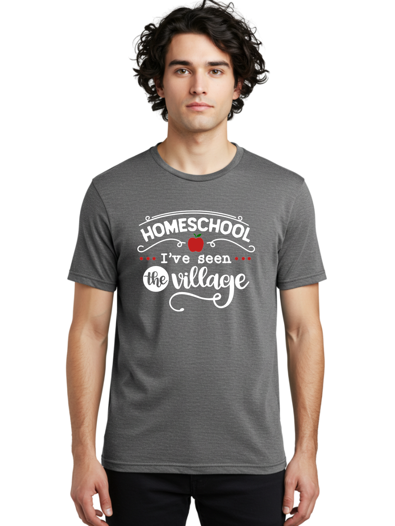 Homeschool-I-Ve-Seen-The-Village-2 Men'S Graphic Tee, 100% Cotton, Comfortable Casual Summer Wear, Machine Washable, Homeschool, Alternative Education, Village Community, Personalized Learning, Homeschooling Parents, Educational Freedom, Aab343 30