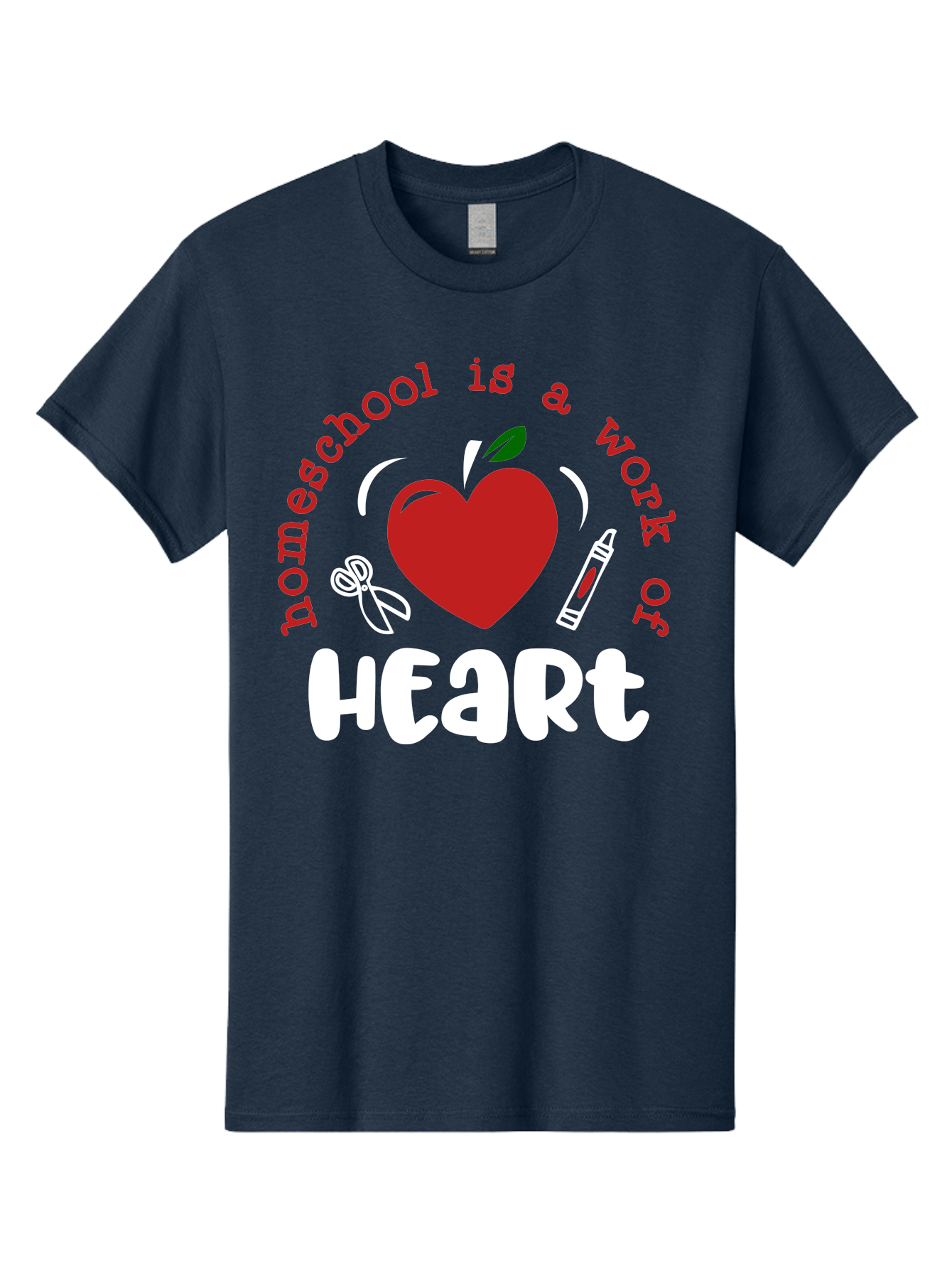 Homeschool-Is-A-Work-Of-Heart-1 Men'S Graphic Tee, 100% Cotton, Comfortable Casual Summer Wear, Machine Washable, Homeschooling, Heart-Shaped Apple, Educational Graphics, School Supplies, Red Crayon, Inspirational Quote, Home Education, Aab346 27