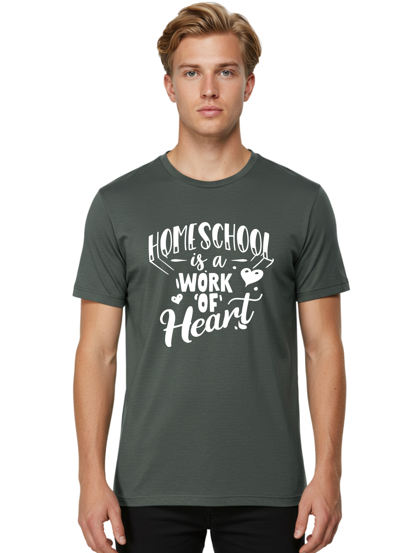 Homeschool-Is-A-Work-Of-Heart Men'S Graphic Tee, 100% Cotton, Comfortable Casual Summer Wear, Machine Washable, Homeschool, Work Of Heart, Education, Learning, Parenting, Homeschooling, Dedication, Love, Passion Aab350 12