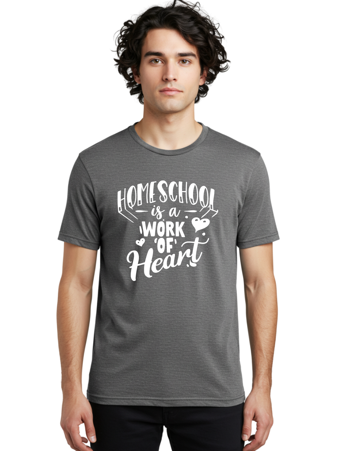 Homeschool-Is-A-Work-Of-Heart Men'S Graphic Tee, 100% Cotton, Comfortable Casual Summer Wear, Machine Washable, Homeschool, Work Of Heart, Education, Learning, Parenting, Homeschooling, Dedication, Love, Passion Aab350 18