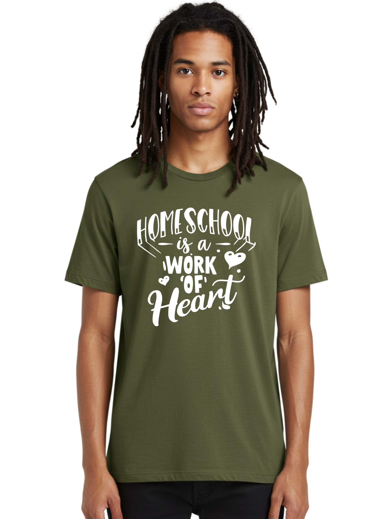Homeschool-Is-A-Work-Of-Heart Men'S Graphic Tee, 100% Cotton, Comfortable Casual Summer Wear, Machine Washable, Homeschool, Work Of Heart, Education, Learning, Parenting, Homeschooling, Dedication, Love, Passion Aab350 8
