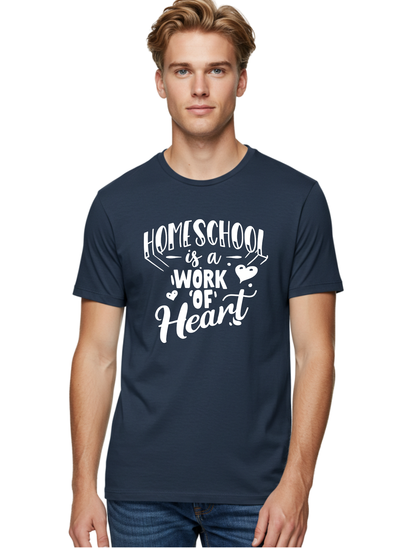 Homeschool-Is-A-Work-Of-Heart Men'S Graphic Tee, 100% Cotton, Comfortable Casual Summer Wear, Machine Washable, Homeschool, Work Of Heart, Education, Learning, Parenting, Homeschooling, Dedication, Love, Passion Aab350 16