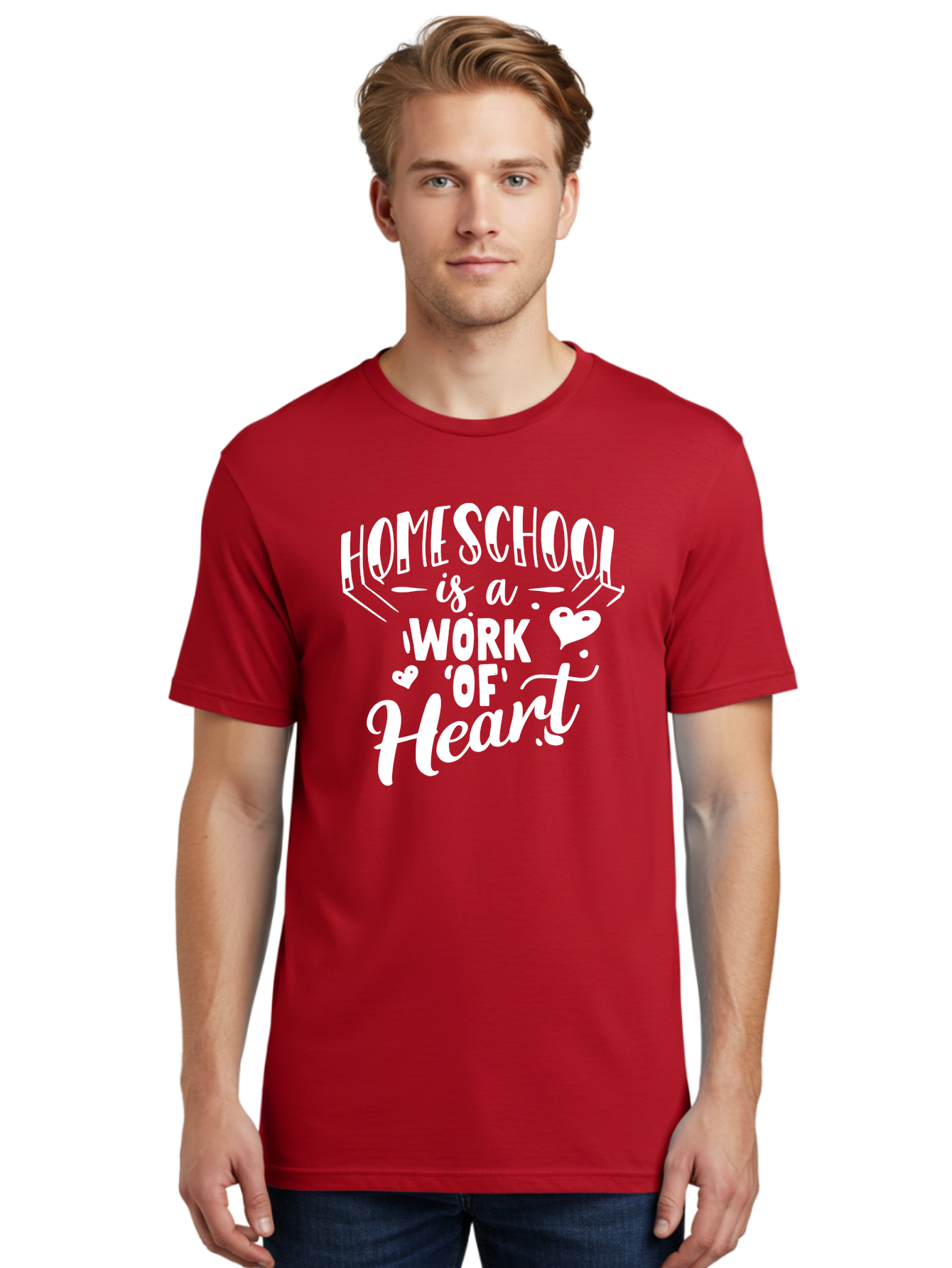 Homeschool-Is-A-Work-Of-Heart Men'S Graphic Tee, 100% Cotton, Comfortable Casual Summer Wear, Machine Washable, Homeschool, Work Of Heart, Education, Learning, Parenting, Homeschooling, Dedication, Love, Passion Aab350 22