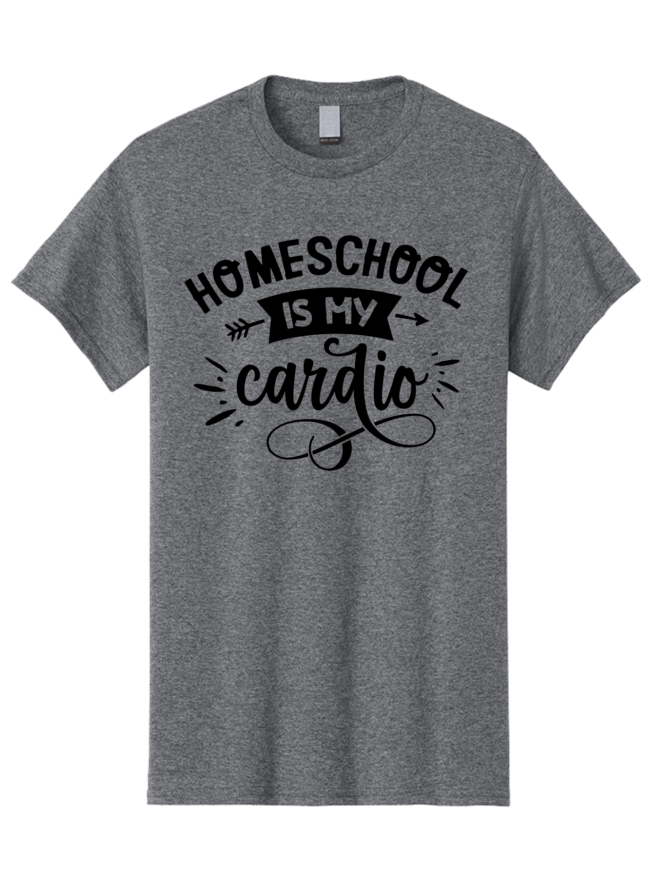 Homeschool-Is-My-Cardio-1 Men'S Graphic Tee, 100% Cotton, Comfortable Casual Summer Wear, Machine Washable, Homeschool, Cardio Workout, Motivational Quote, Fitness Inspiration, Humorous Saying, Parenting Humor, Educational Quotes Aab351 17