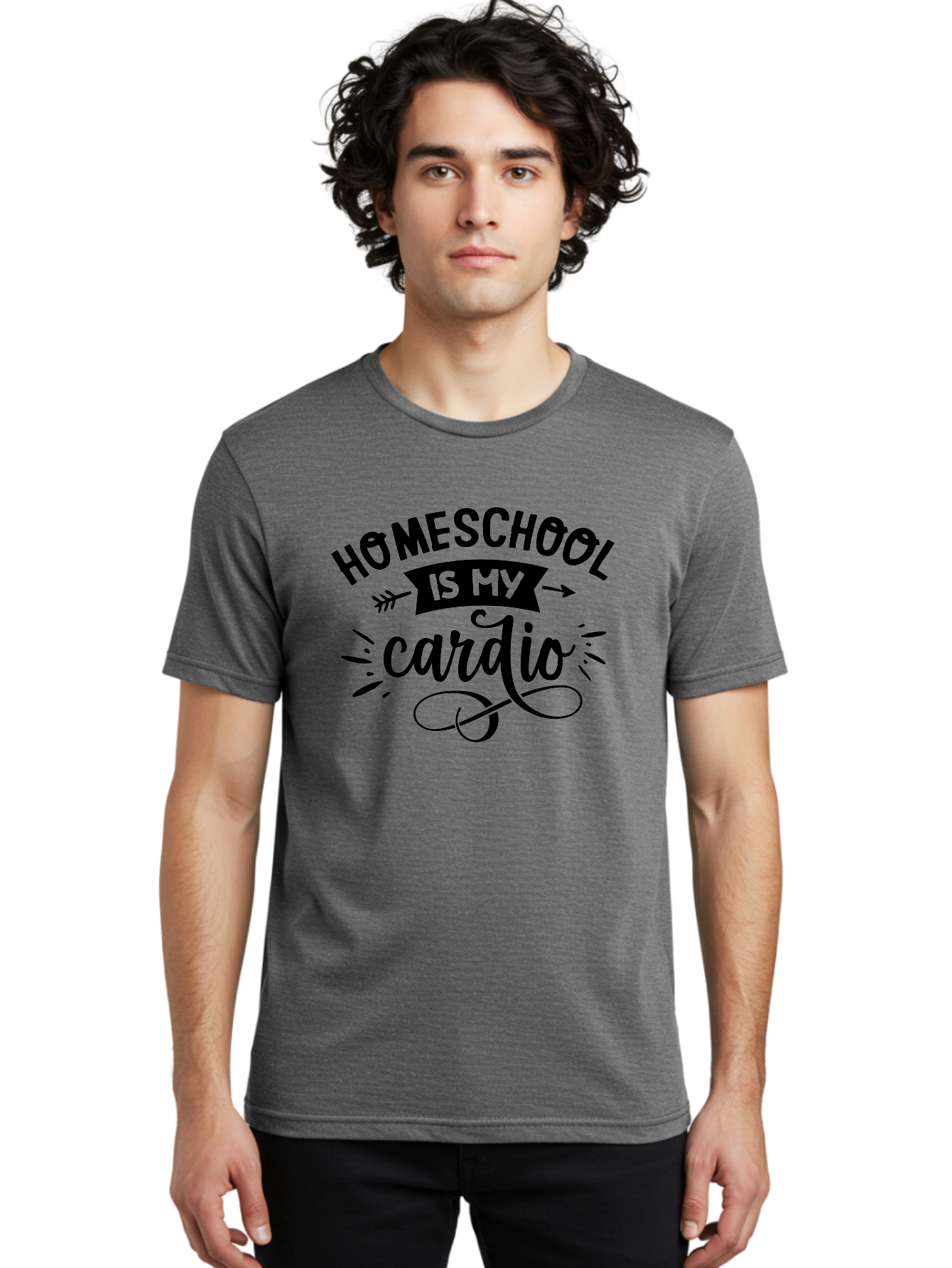 Homeschool-Is-My-Cardio-1 Men'S Graphic Tee, 100% Cotton, Comfortable Casual Summer Wear, Machine Washable, Homeschool, Cardio Workout, Motivational Quote, Fitness Inspiration, Humorous Saying, Parenting Humor, Educational Quotes Aab351 18