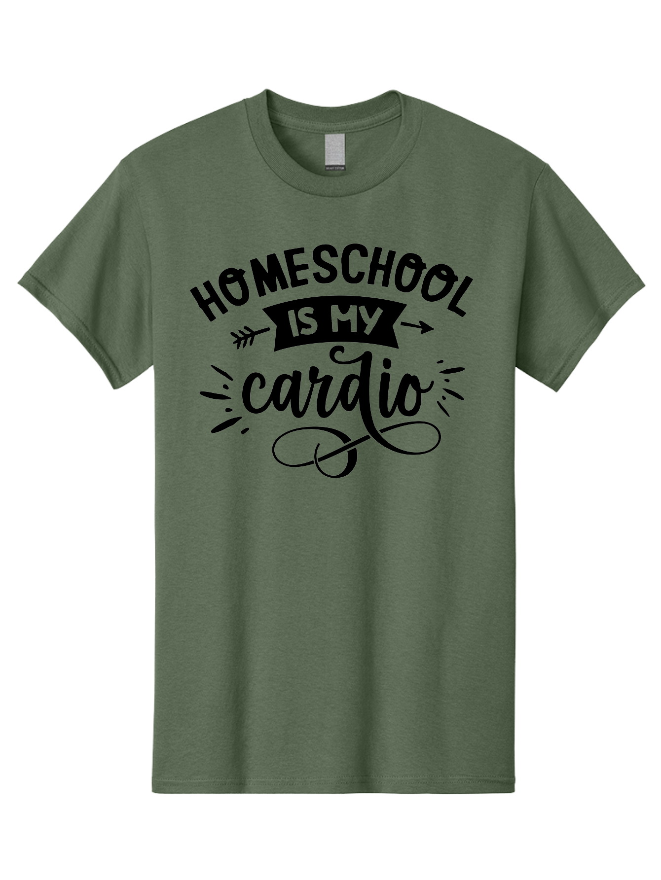 Homeschool-Is-My-Cardio-1 Men'S Graphic Tee, 100% Cotton, Comfortable Casual Summer Wear, Machine Washable, Homeschool, Cardio Workout, Motivational Quote, Fitness Inspiration, Humorous Saying, Parenting Humor, Educational Quotes Aab351 3