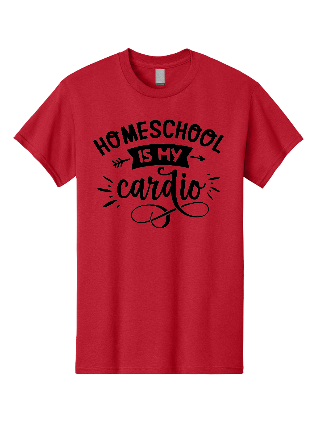 Homeschool-Is-My-Cardio-1 Men'S Graphic Tee, 100% Cotton, Comfortable Casual Summer Wear, Machine Washable, Homeschool, Cardio Workout, Motivational Quote, Fitness Inspiration, Humorous Saying, Parenting Humor, Educational Quotes Aab351 1