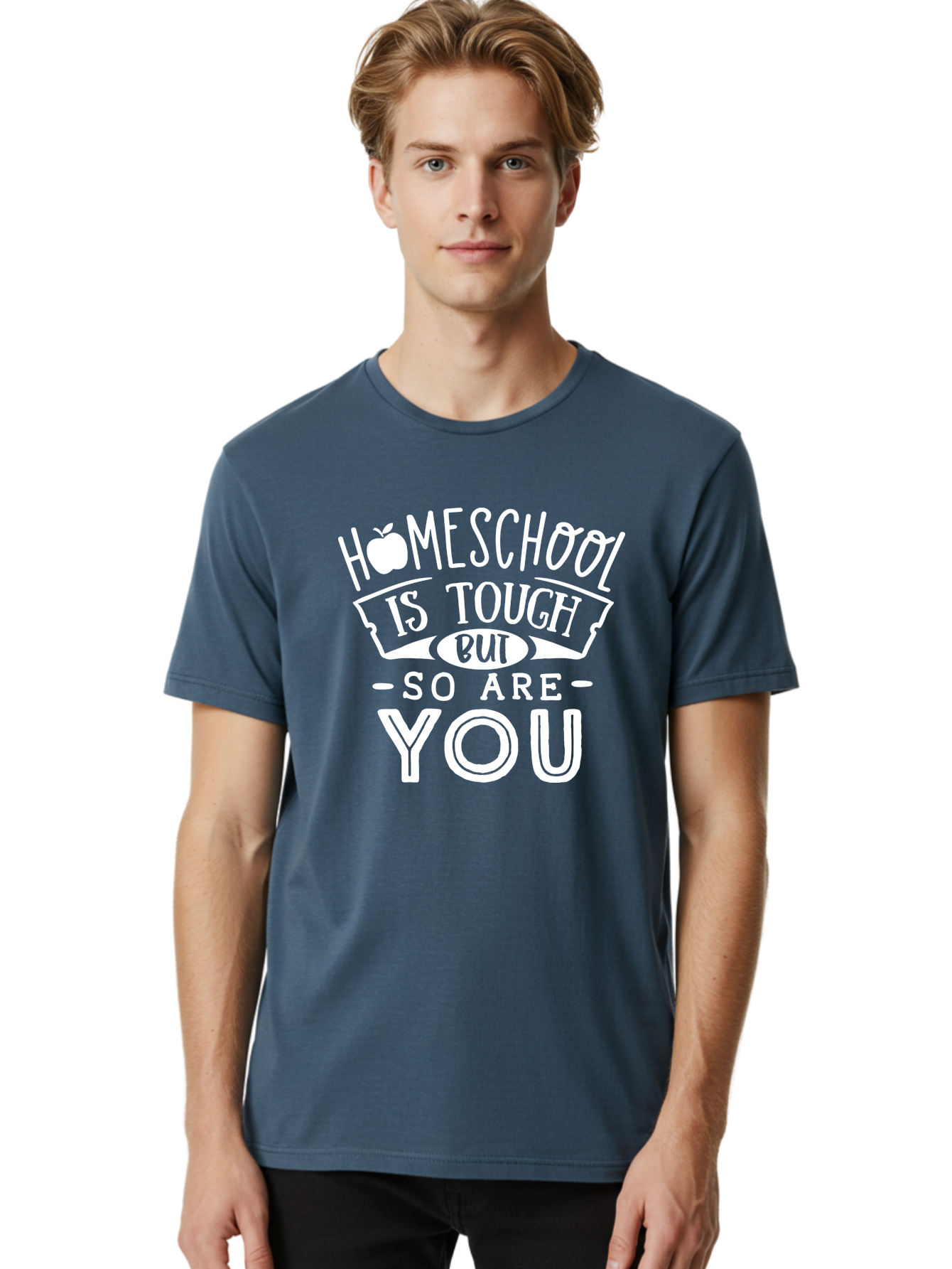 Homeschool-Is-Tough-But-So-Are-You-1 Men'S Graphic Tee, 100% Cotton, Comfortable Casual Summer Wear, Machine Washable, Homeschool Inspiration, Motivational Quote, Educational Support, Parenting Encouragement, Tough Homeschooling, Aab353 4