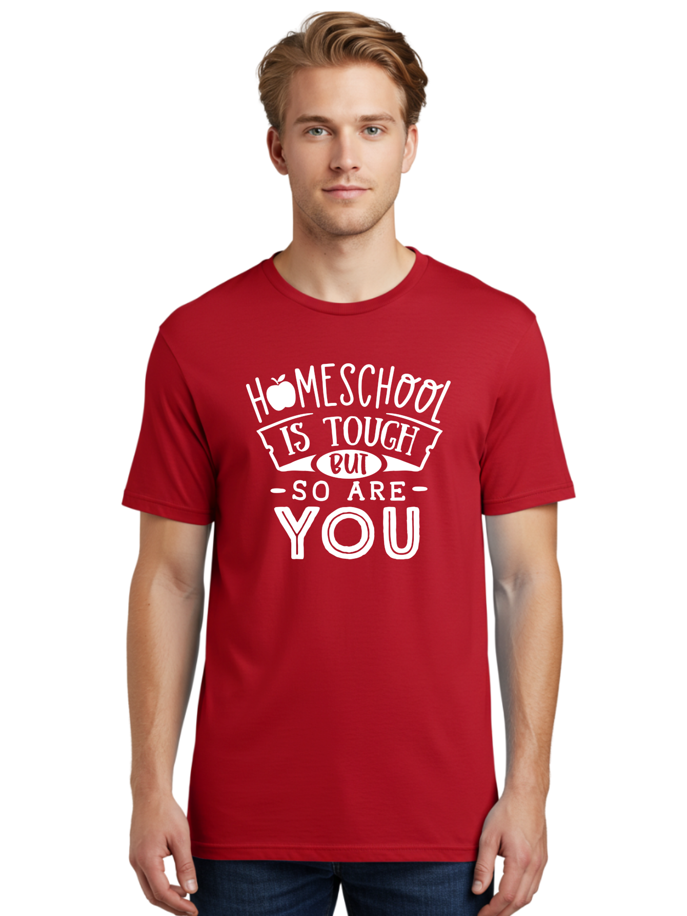 Homeschool-Is-Tough-But-So-Are-You-1 Men'S Graphic Tee, 100% Cotton, Comfortable Casual Summer Wear, Machine Washable, Homeschool Inspiration, Motivational Quote, Educational Support, Parenting Encouragement, Tough Homeschooling, Aab353 24