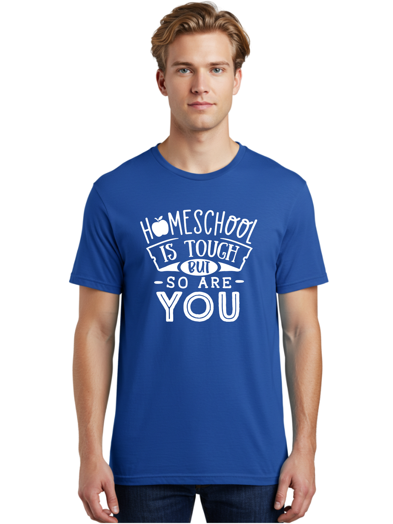 Homeschool-Is-Tough-But-So-Are-You-1 Men'S Graphic Tee, 100% Cotton, Comfortable Casual Summer Wear, Machine Washable, Homeschool Inspiration, Motivational Quote, Educational Support, Parenting Encouragement, Tough Homeschooling, Aab353 22