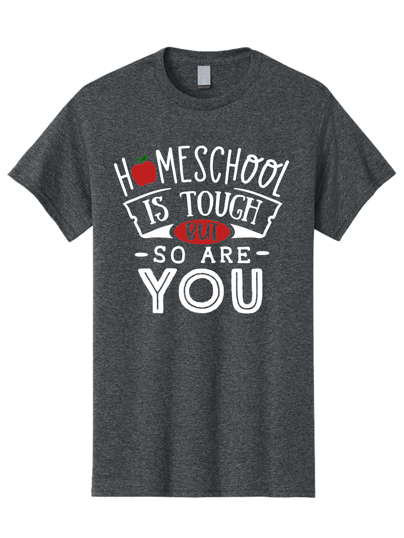 Homeschool-Is-Tough-But-So-Are-You-2 Men'S Graphic Tee, 100% Cotton, Comfortable Casual Summer Wear, Machine Washable, Homeschool, Motivational Quote, Inspirational Message, Apple Symbol, Education, Perseverance, Resilience, Empowerment Aab354 21