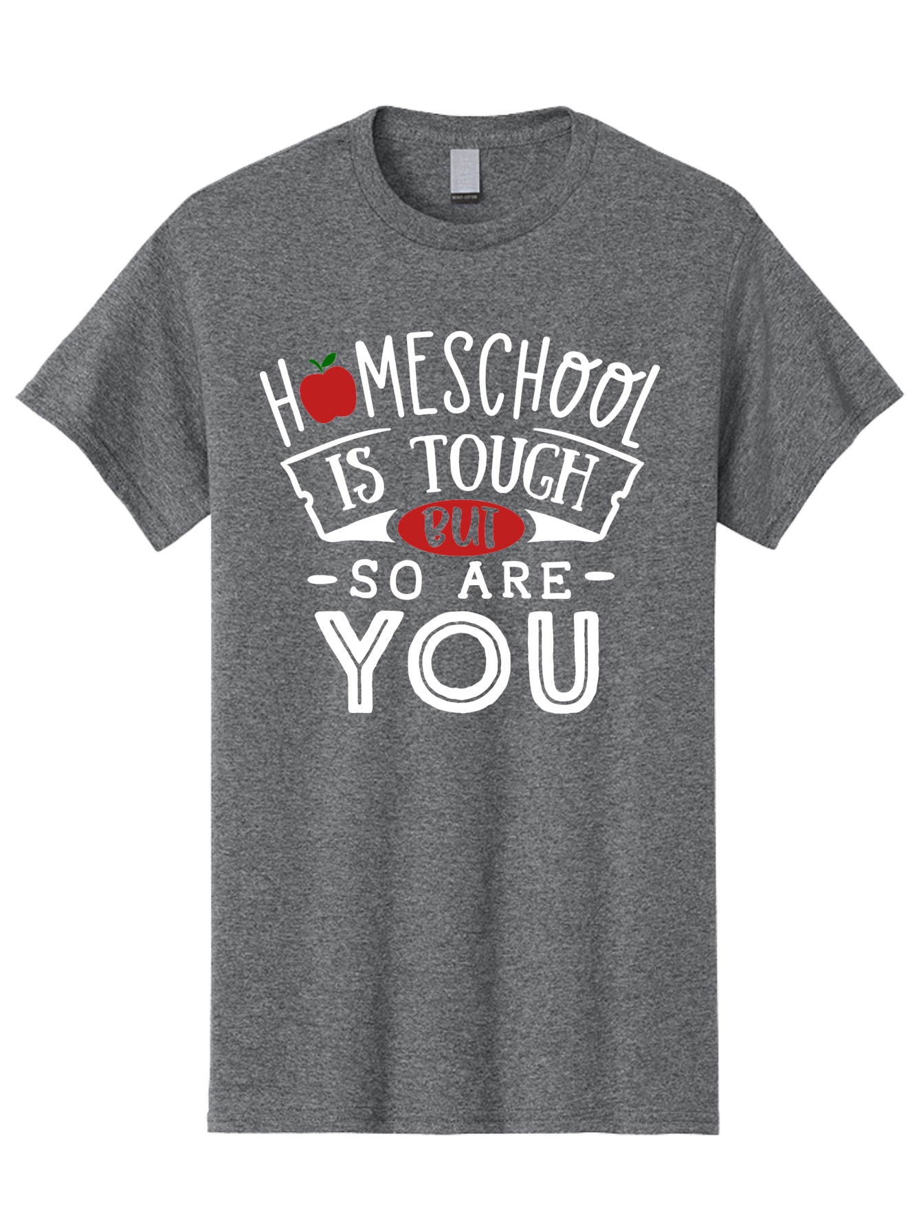 Homeschool-Is-Tough-But-So-Are-You-2 Men'S Graphic Tee, 100% Cotton, Comfortable Casual Summer Wear, Machine Washable, Homeschool, Motivational Quote, Inspirational Message, Apple Symbol, Education, Perseverance, Resilience, Empowerment Aab354 25