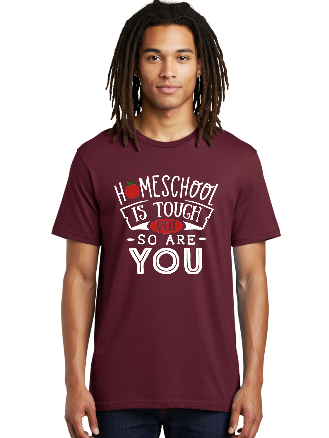 Homeschool-Is-Tough-But-So-Are-You-2 Men'S Graphic Tee, 100% Cotton, Comfortable Casual Summer Wear, Machine Washable, Homeschool, Motivational Quote, Inspirational Message, Apple Symbol, Education, Perseverance, Resilience, Empowerment Aab354 14