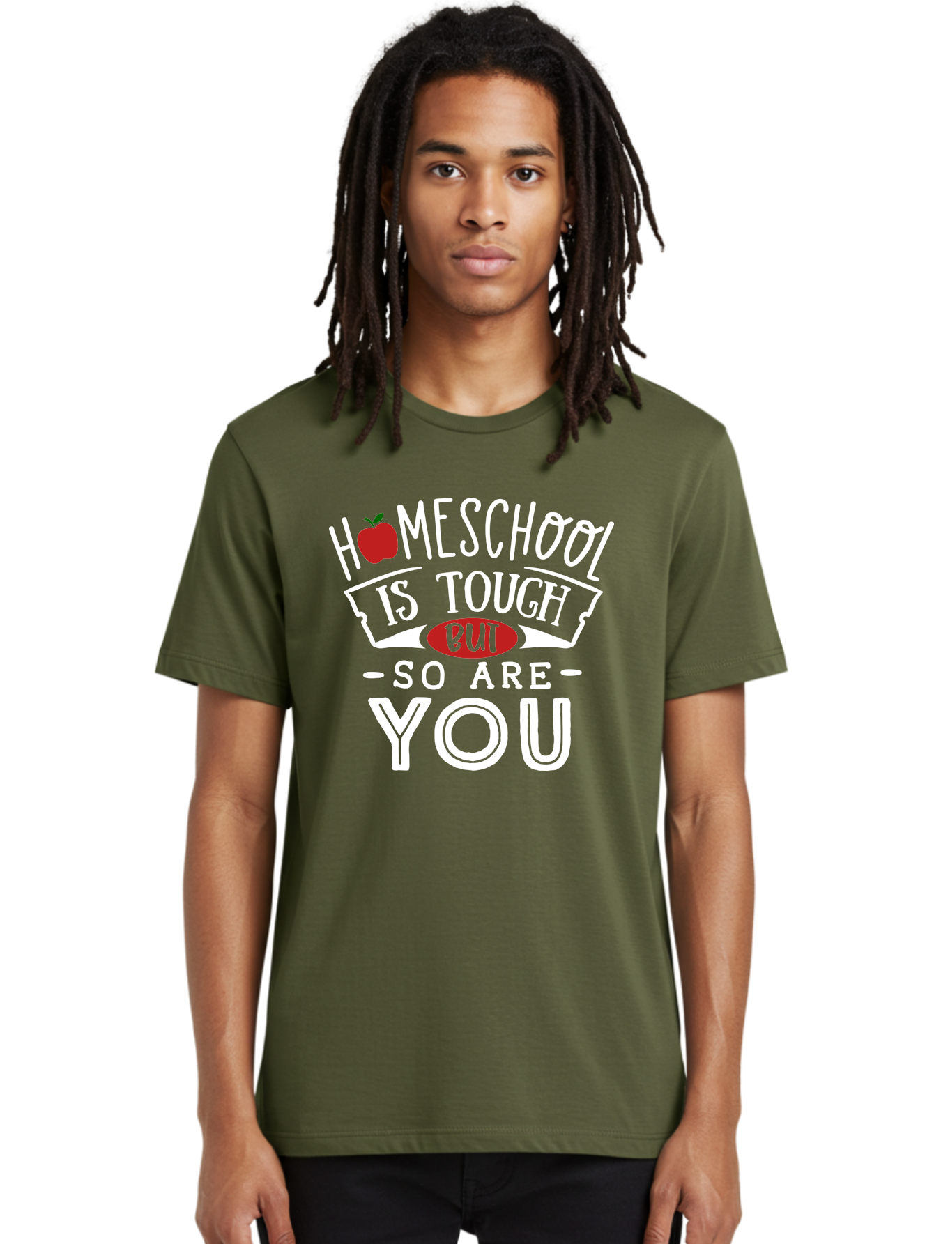 Homeschool-Is-Tough-But-So-Are-You-2 Men'S Graphic Tee, 100% Cotton, Comfortable Casual Summer Wear, Machine Washable, Homeschool, Motivational Quote, Inspirational Message, Apple Symbol, Education, Perseverance, Resilience, Empowerment Aab354 20