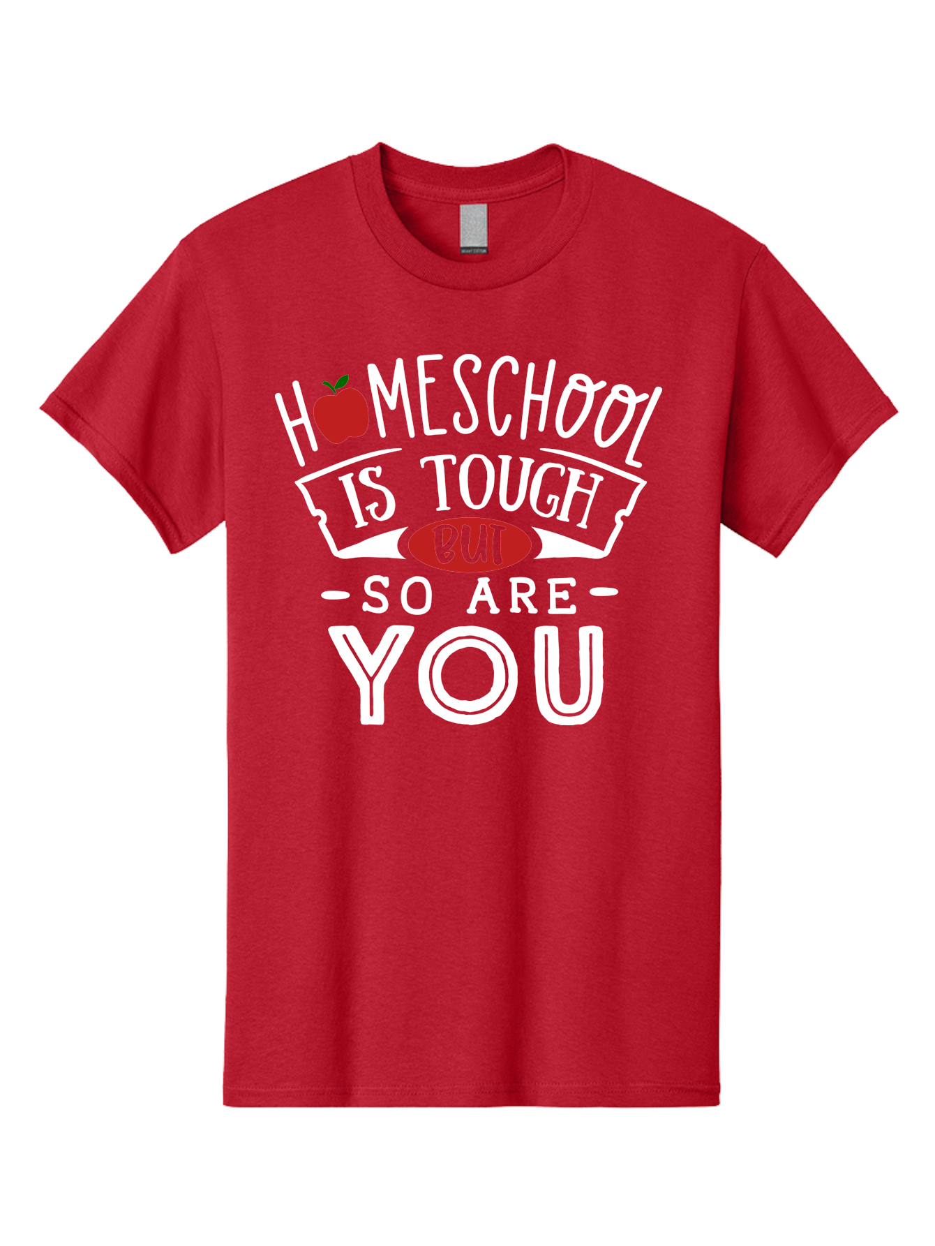 Homeschool-Is-Tough-But-So-Are-You-2 Men'S Graphic Tee, 100% Cotton, Comfortable Casual Summer Wear, Machine Washable, Homeschool, Motivational Quote, Inspirational Message, Apple Symbol, Education, Perseverance, Resilience, Empowerment Aab354 3