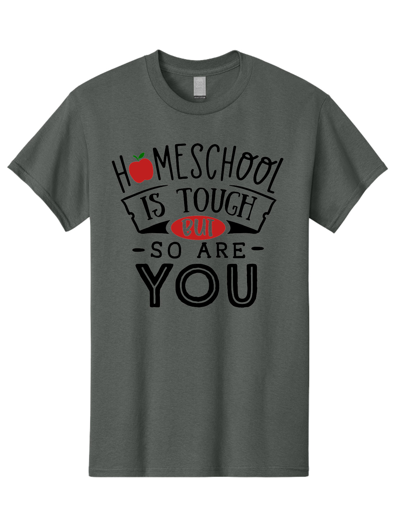 Homeschool-Is-Tough-But-So-Are-You-3 Men'S Graphic Tee, 100% Cotton, Comfortable Casual Summer Wear, Machine Washable, Homeschool, Motivational Quote, Inspirational Saying, Education, Learning, Teaching, Encouragement, Positivity, Apple Symbol Aab355 3