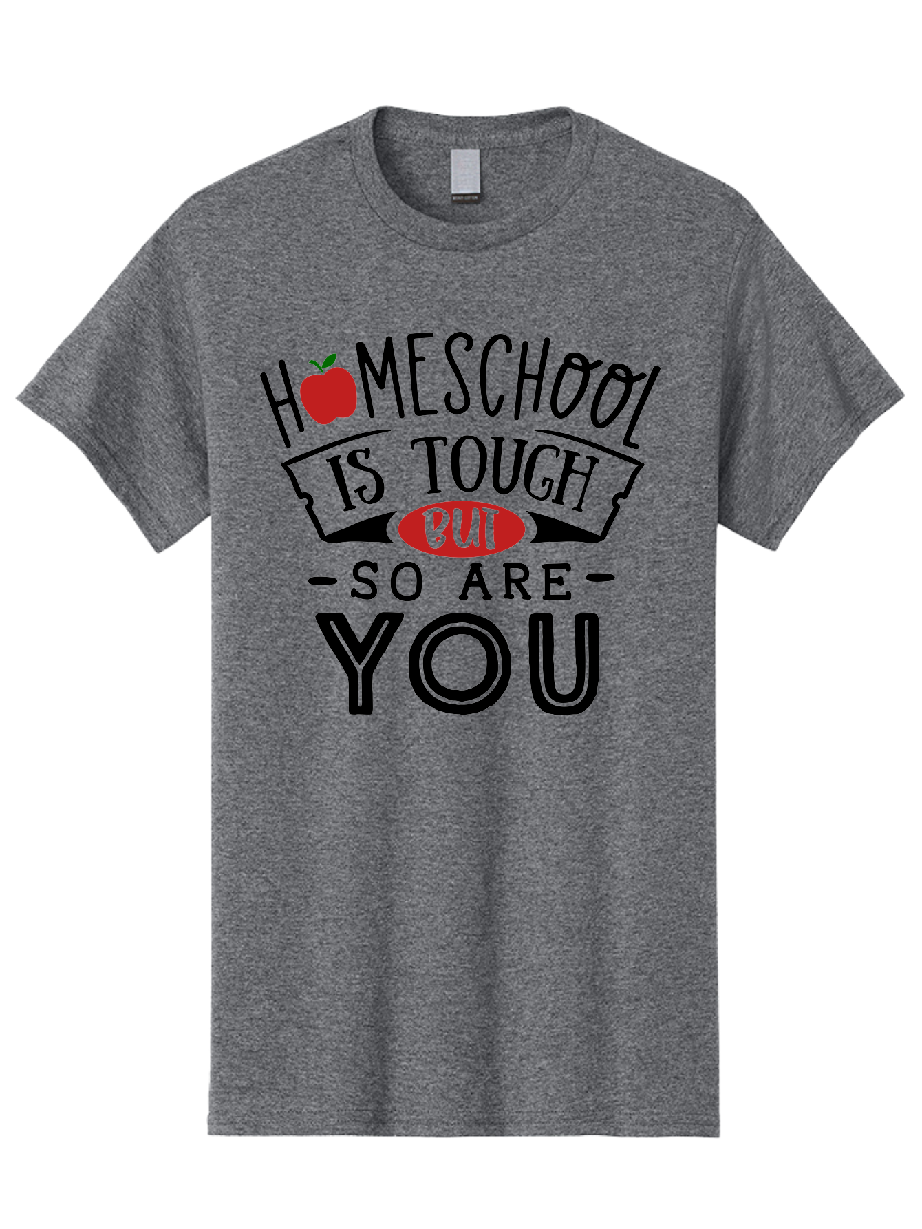 Homeschool-Is-Tough-But-So-Are-You-3 Men'S Graphic Tee, 100% Cotton, Comfortable Casual Summer Wear, Machine Washable, Homeschool, Motivational Quote, Inspirational Saying, Education, Learning, Teaching, Encouragement, Positivity, Apple Symbol Aab355 13