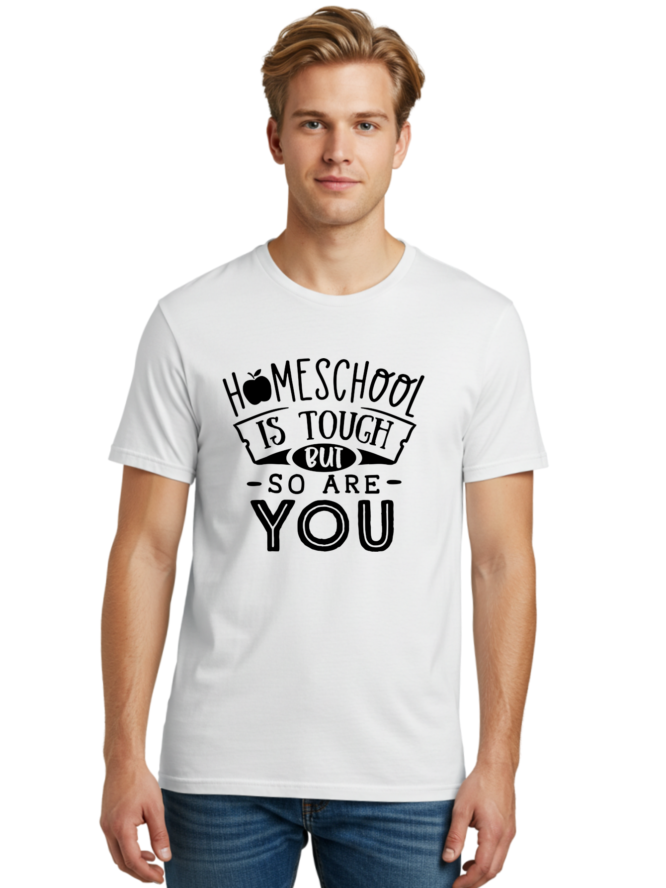 Homeschool-Is-Tough-But-So-Are-You Men'S Graphic Tee, 100% Cotton, Comfortable Casual Summer Wear, Machine Washable, Homeschool, Motivational Quote, Homeschooling, Tough But Strong, Inspirational Saying, Education, Learning, Empowerment Aab356 26