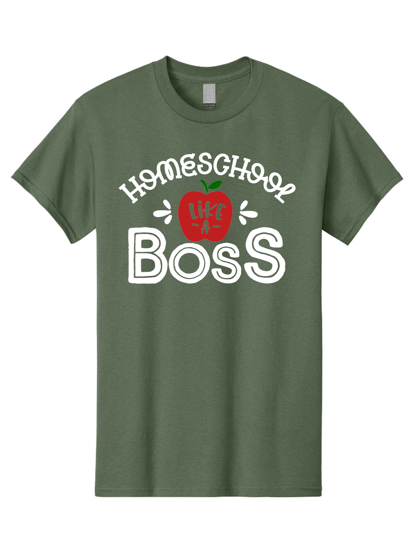 Homeschool-Like-A-Boss-1 Men'S Graphic Tee, 100% Cotton, Comfortable Casual Summer Wear, Machine Washable, Homeschool, Boss, Like A Boss, Apple, Teaching, Education, Homeschooling, Learning, Leadership, Empowerment, Motivational Quote, Aab358 7